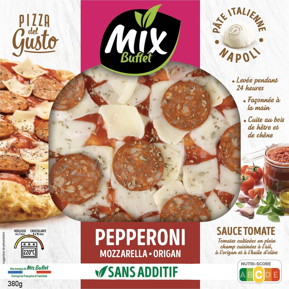 MIX BUFFET Pizza del Gusto Pepperoni mozzarella origan 380g