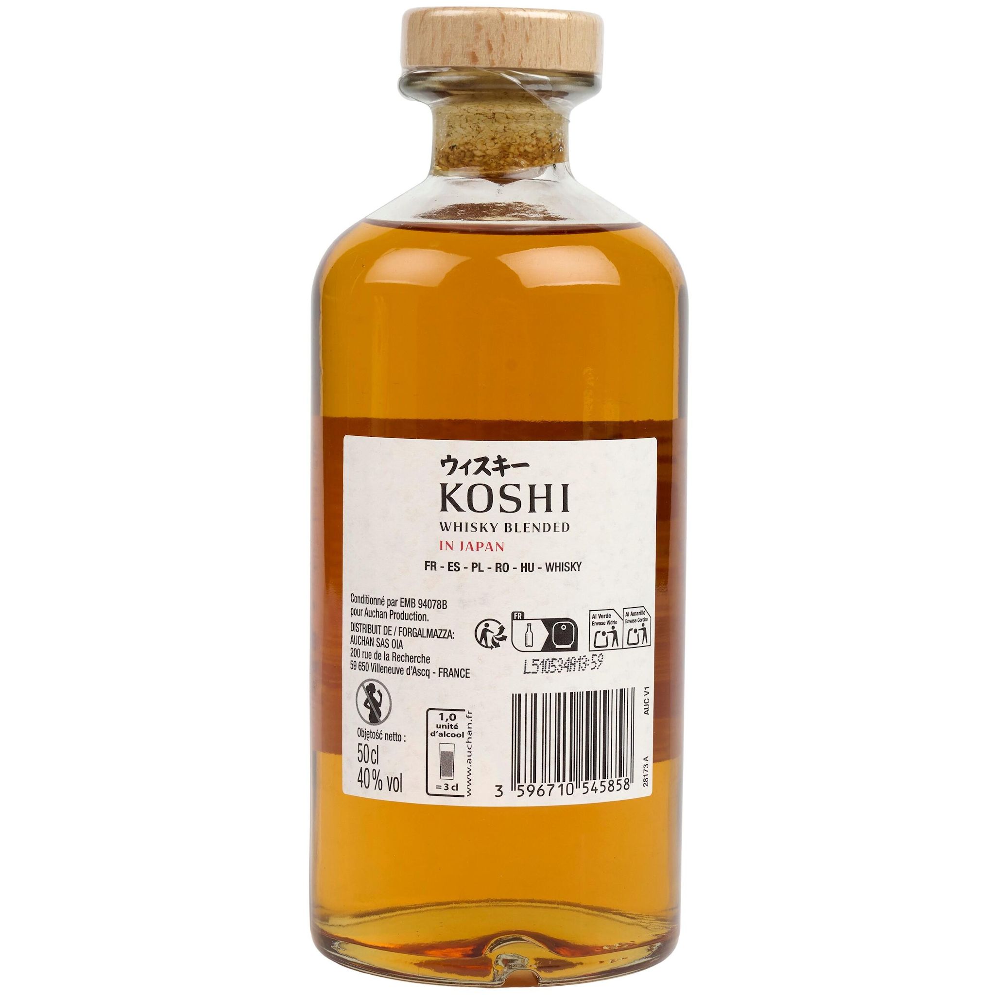 Voir la diapositive 2 : KOSHI Whisky blende japonais 40% 50cl