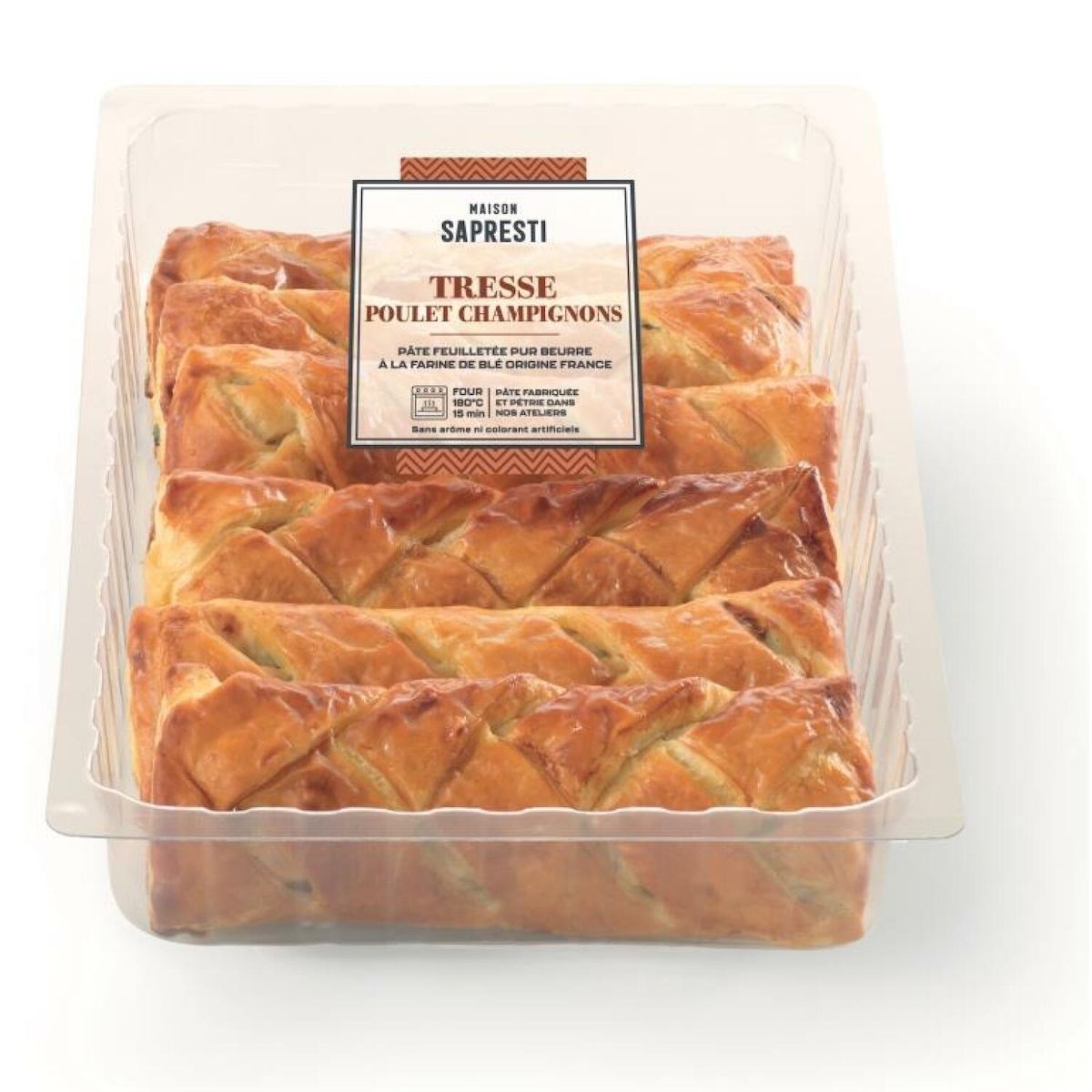 MAISON SAPRESTI Tresse poulet champignons 6x120g