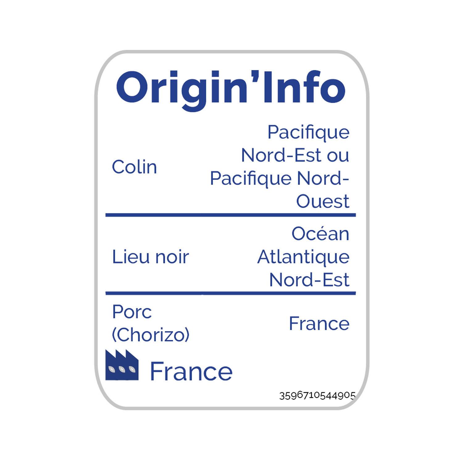 Voir la diapositive 2 : AUCHAN Délice terre mer poissons chorizo 2 pièces 240g
