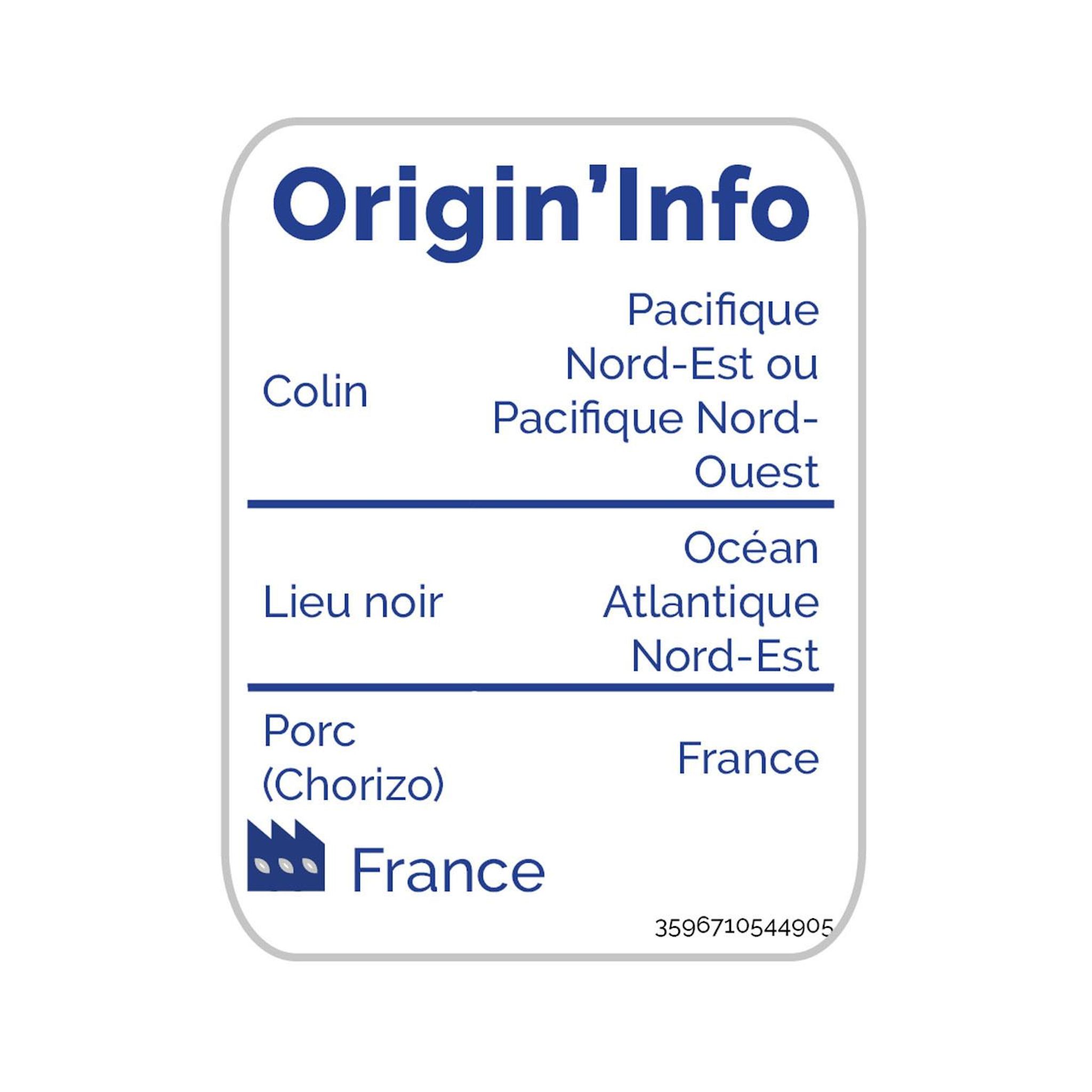 Voir la diapositive 3 : AUCHAN Délice terre mer poissons chorizo 2 pièces 240g