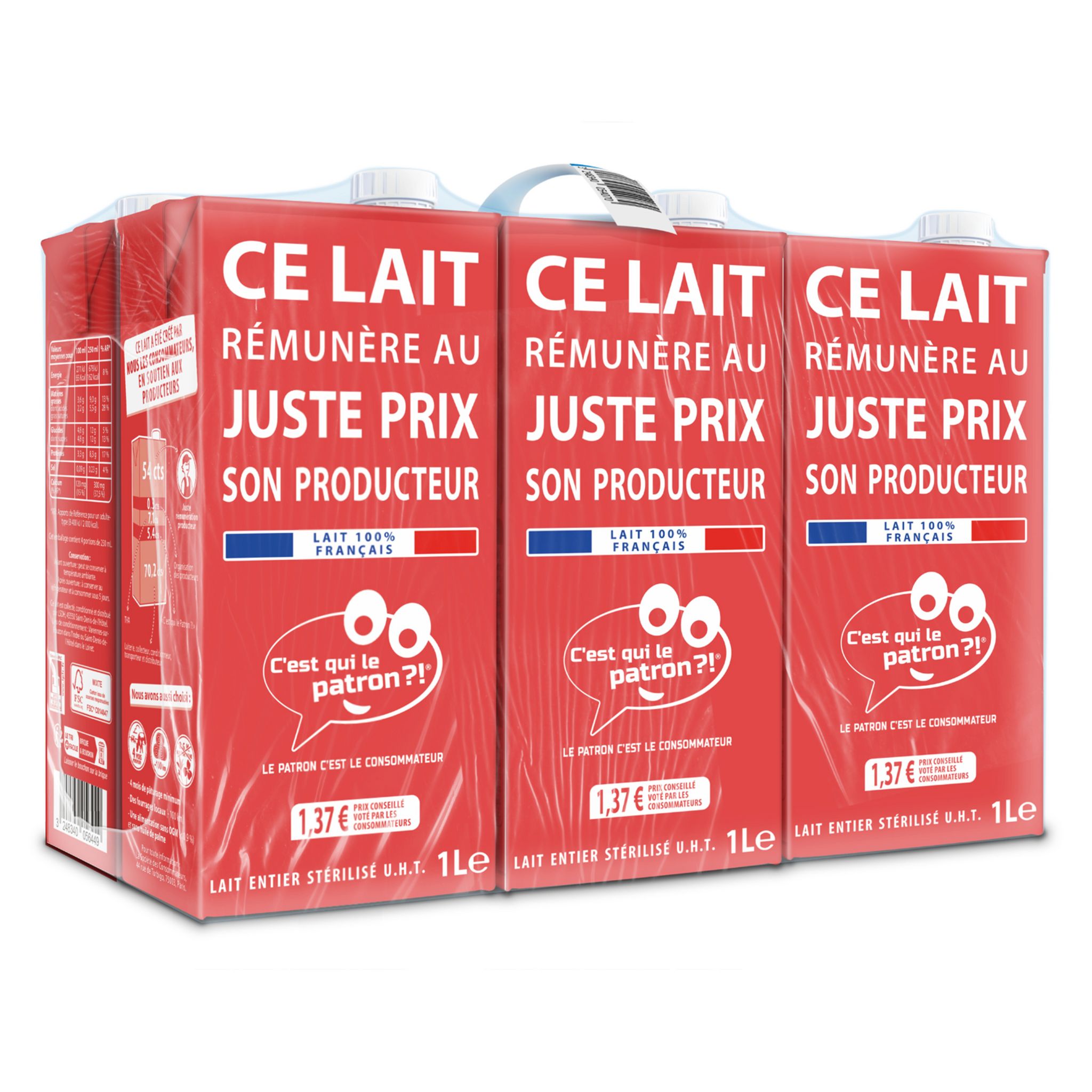 C'EST QUI LE PATRON ?! La Marque Conso Lait entier UHT 6x1l