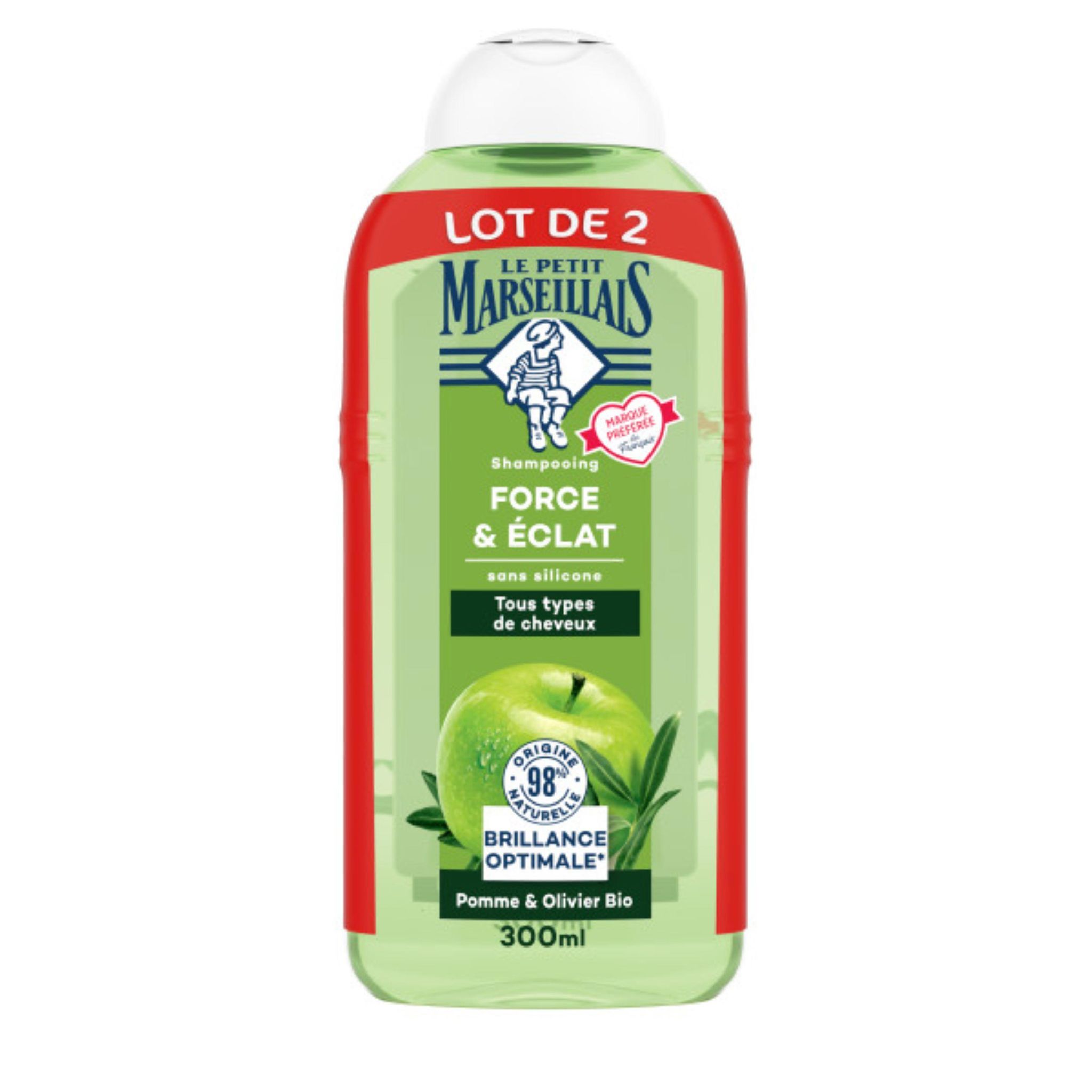 LE PETIT MARSEILLAIS Shampooing force et éclat tous types de cheveux 2x300ml