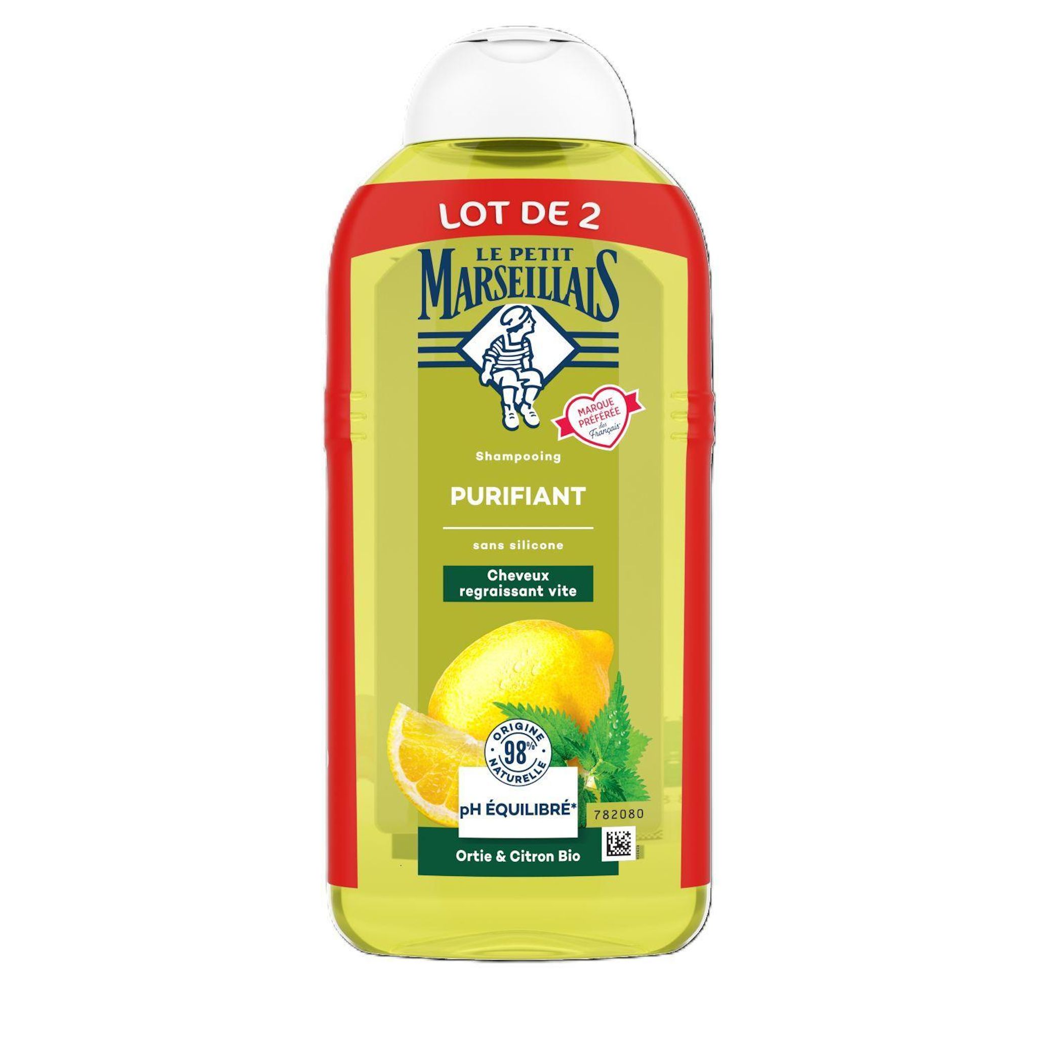 LE PETIT MARSEILLAIS Shampooing purifiant cheveux regraissant vite 2x300ml