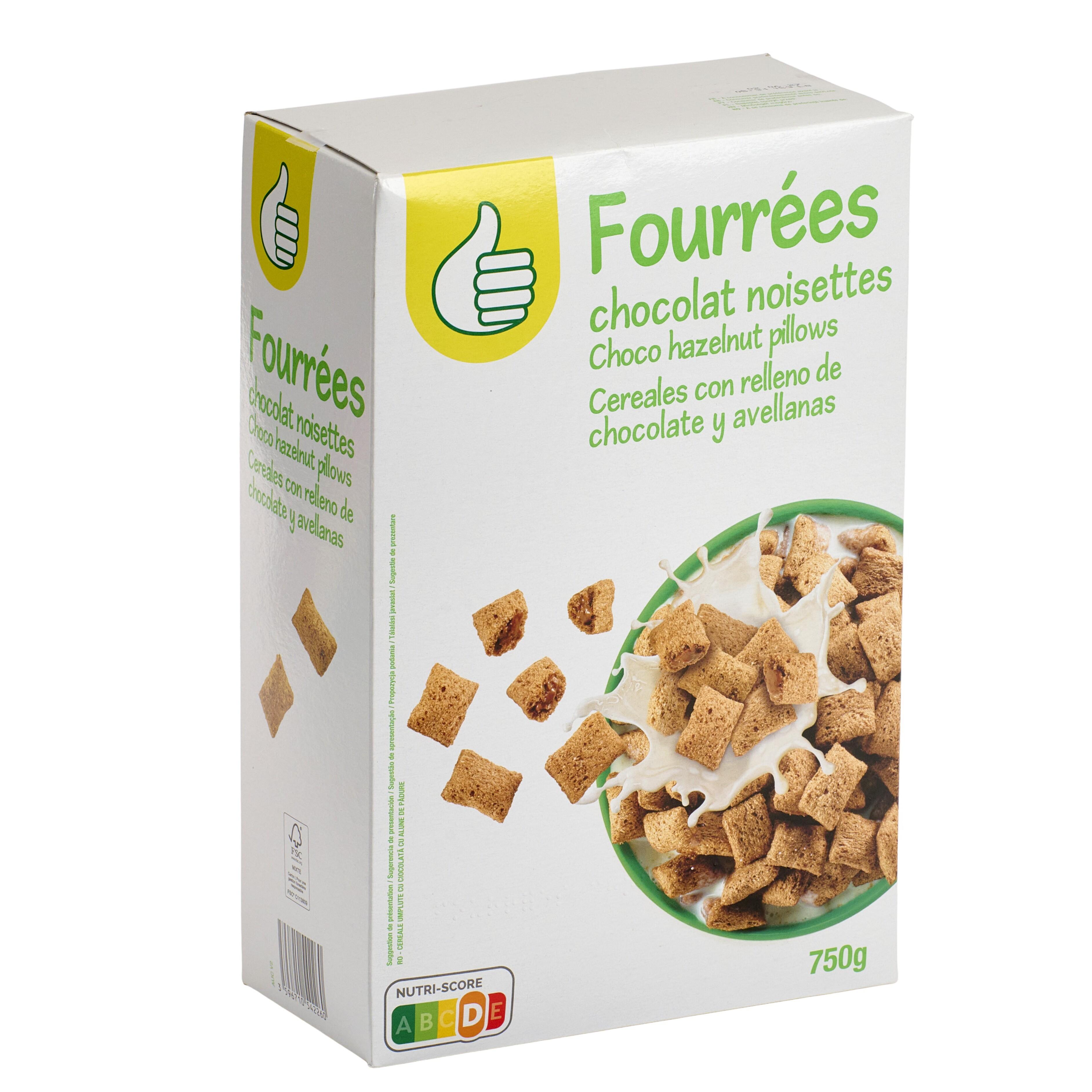 Voir la diapositive 3 : POUCE Céréales fourrées tout chocolat noisettes 750g