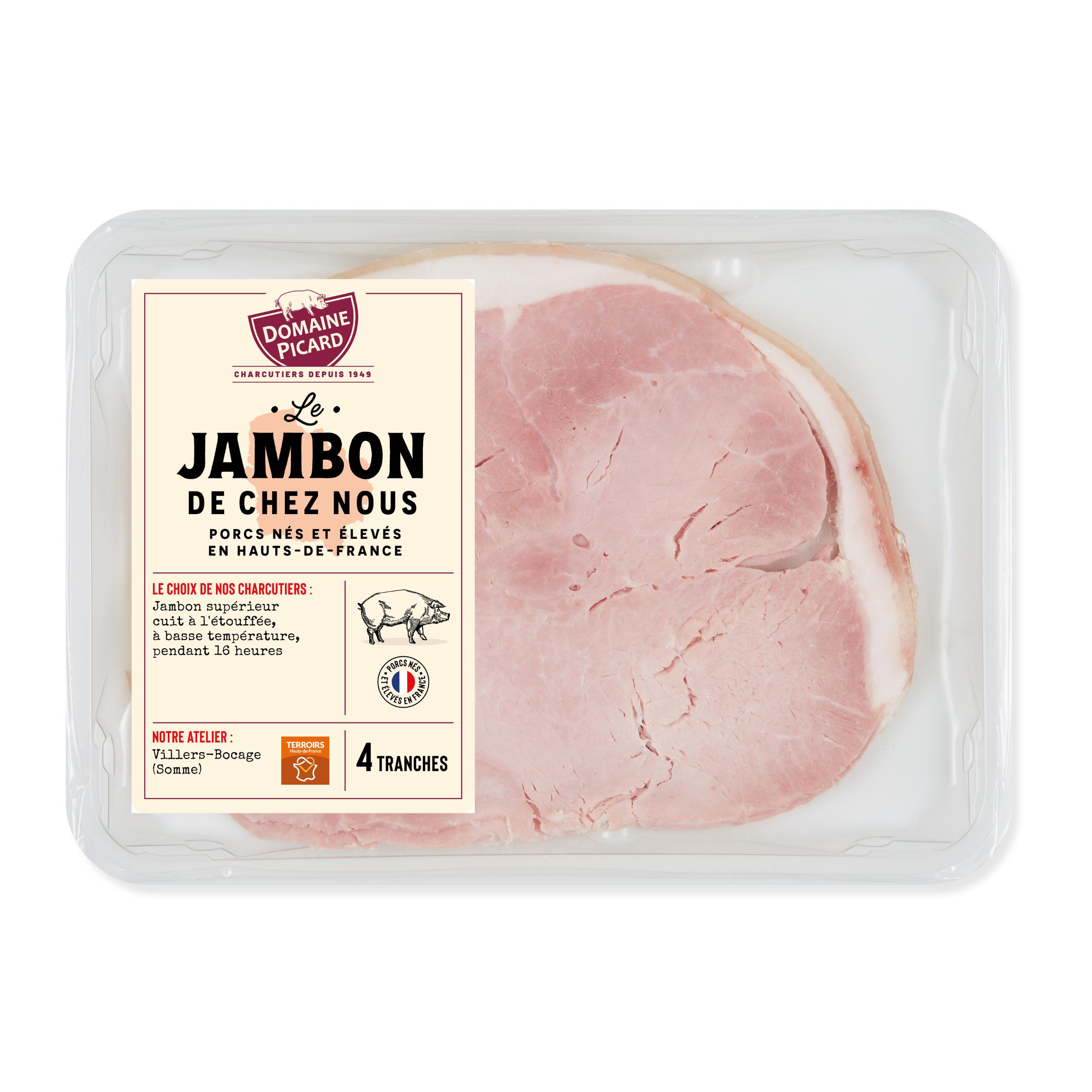 DOMAINE PICARD Le jambon de chez nous supérieur cuit à l'étouffée 4 tranches 160g
