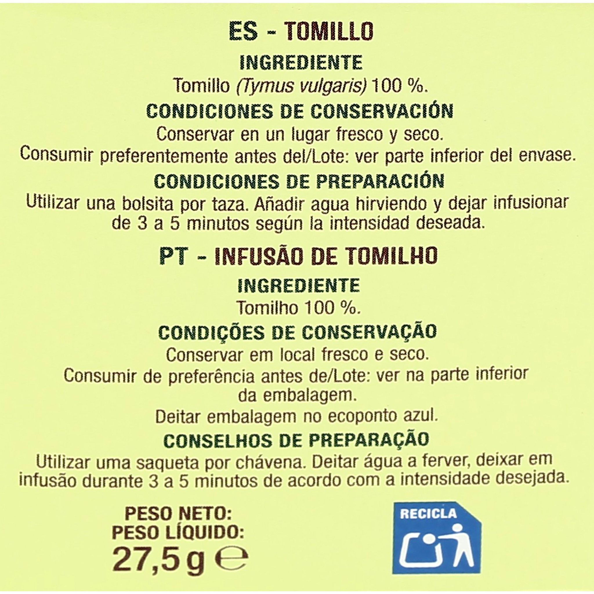 Voir la diapositive 3 : AUCHAN Infusion au thym 25 sachets 27.5g