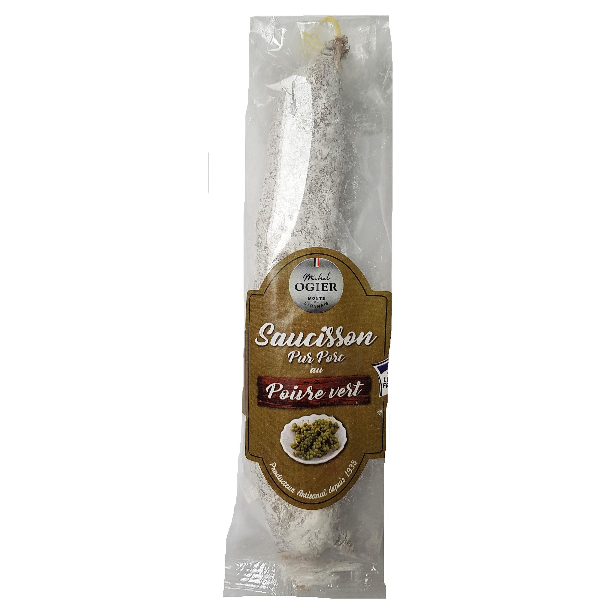 OGIER Saucisson pur porc au poivre vert 150g