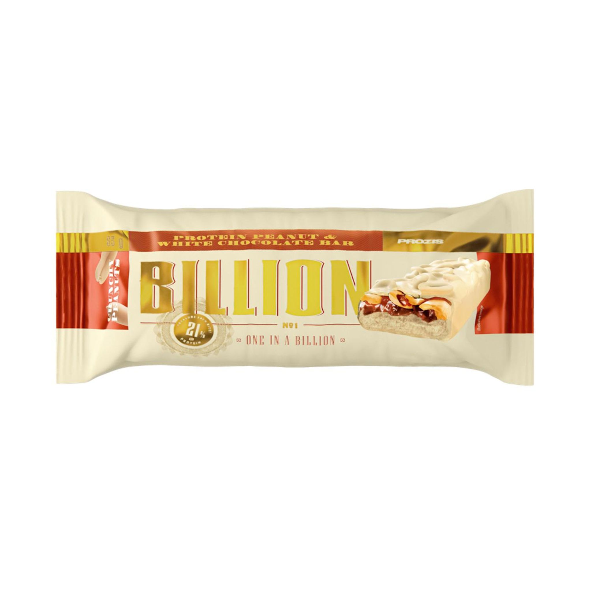 PROZIS Barre billion protéinée aux cacahuètes et chocolat blanc 65g