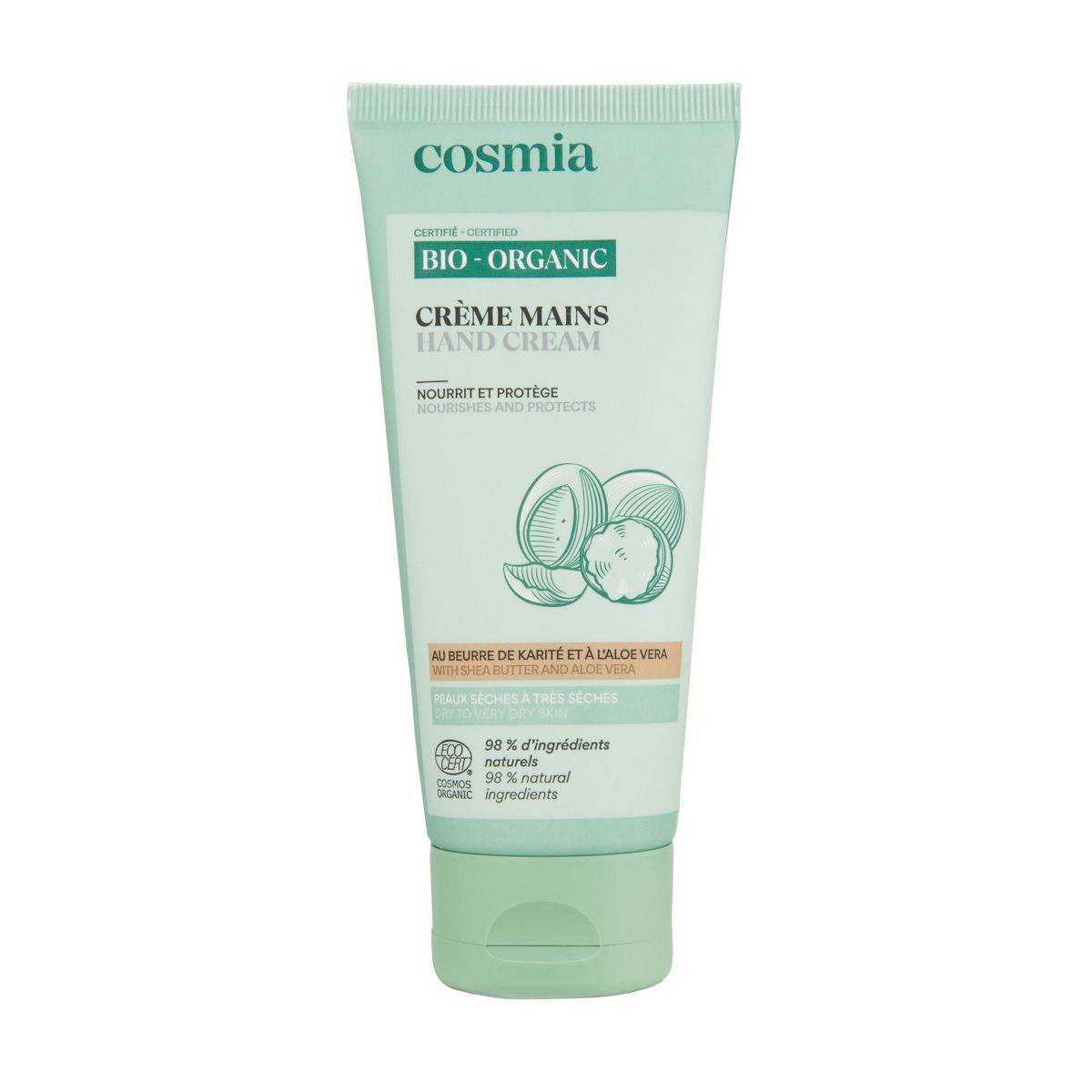 COSMIA Crème mains bio au beurre de karité et aloe vera 100ml