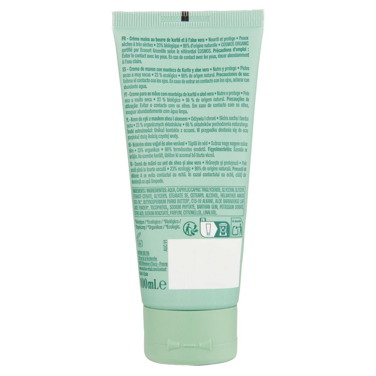 COSMIA Crème mains bio au beurre de karité et aloe vera 100ml