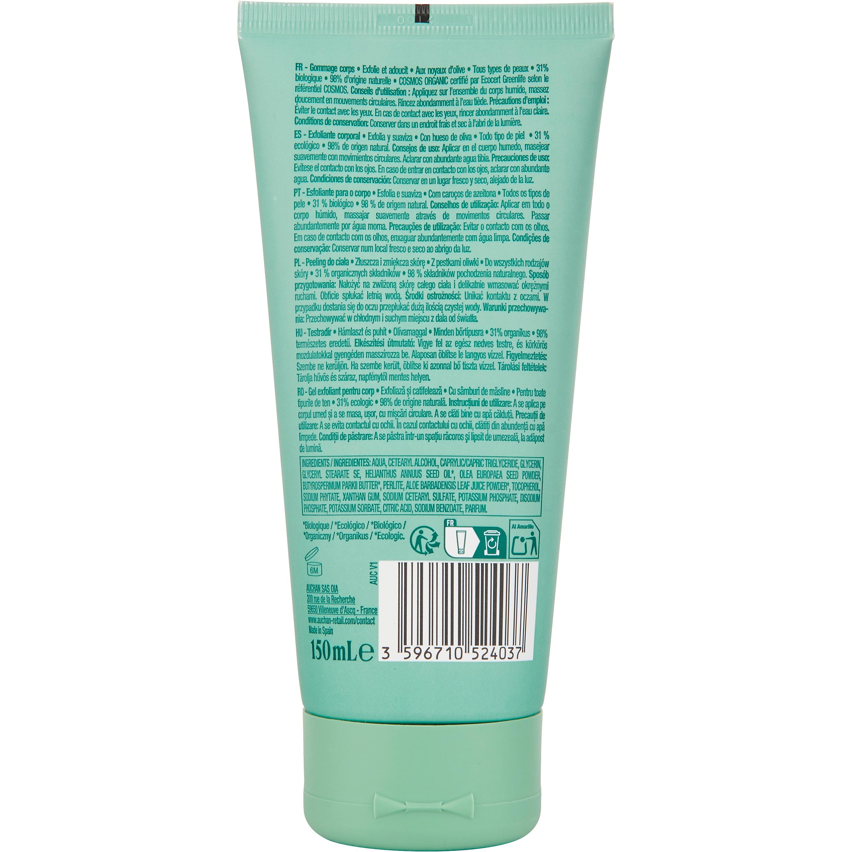 Voir la diapositive 2 : COSMIA Gommage corps exfolie et adoucit aux noyaux d'olive bio 150ml