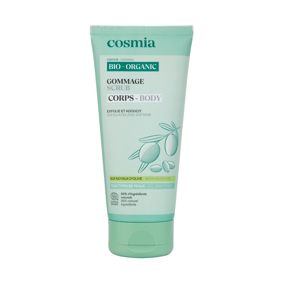 COSMIA Gommage corps exfolie et adoucit aux noyaux d'olive bio 150ml
