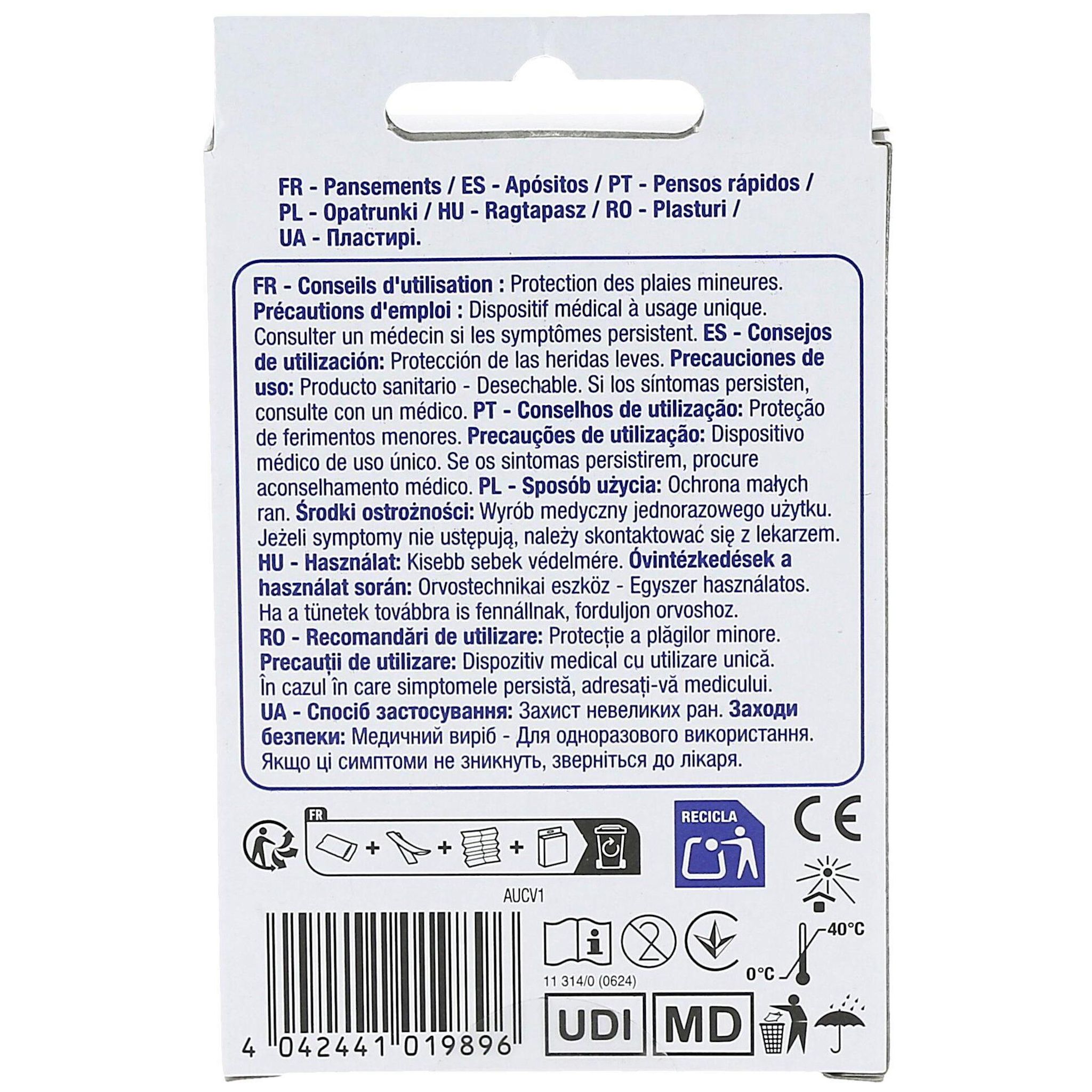 Voir la diapositive 4 : POUCE Pansements prédécoupés 30 pansements