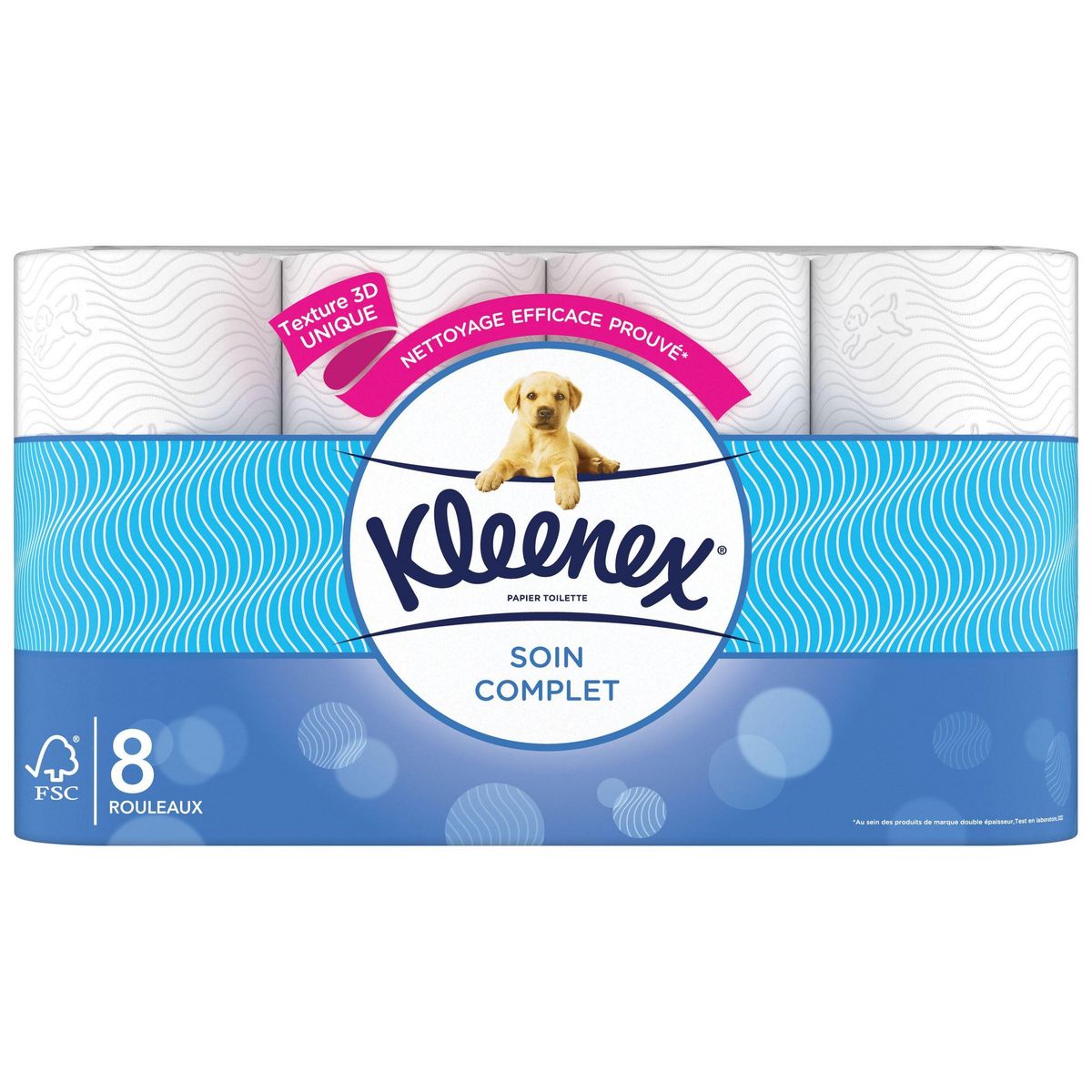 KLEENEX Papier toilette soin complet 8 rouleaux