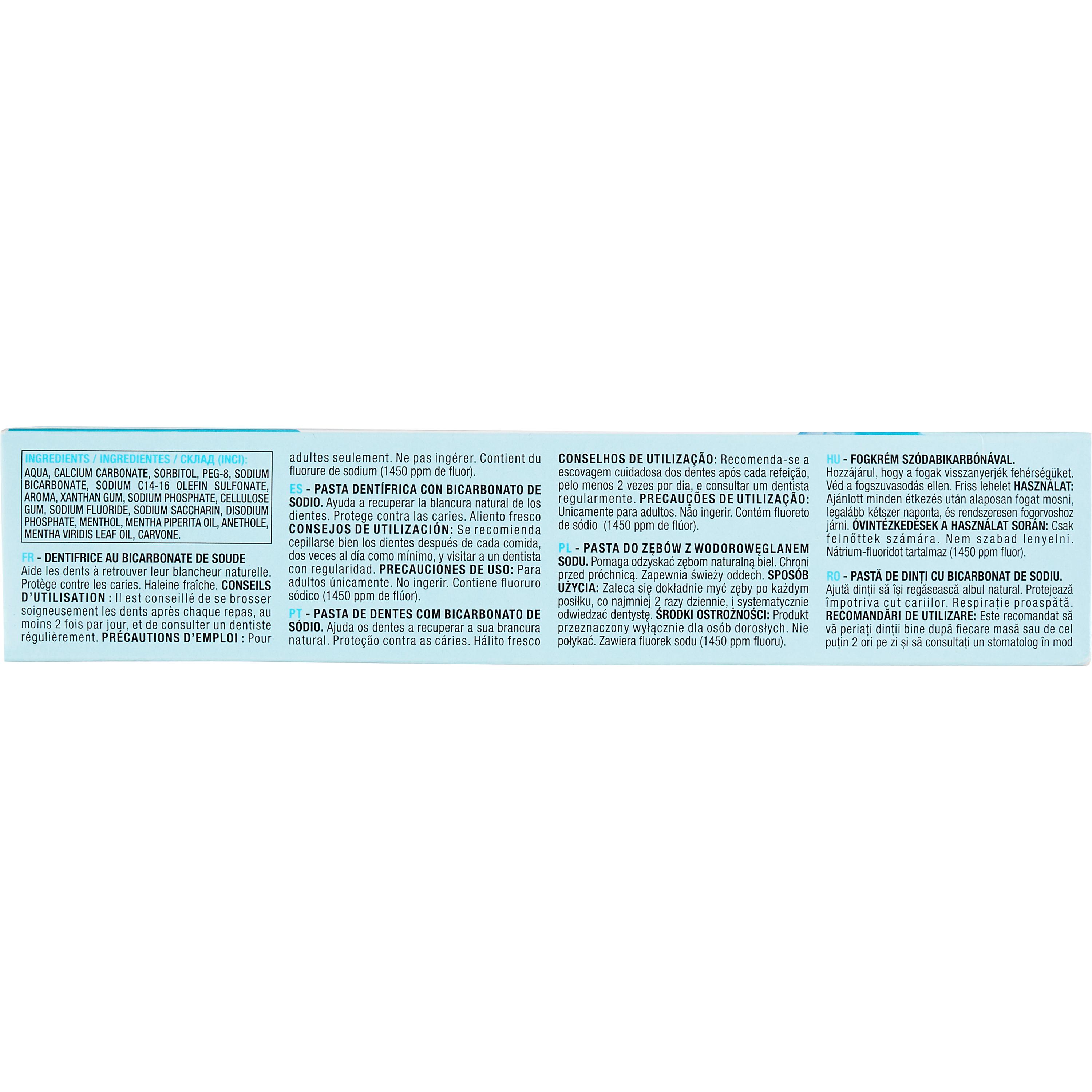 Voir la diapositive 2 : AUCHAN Dentifrice au bicarbonate 75ml