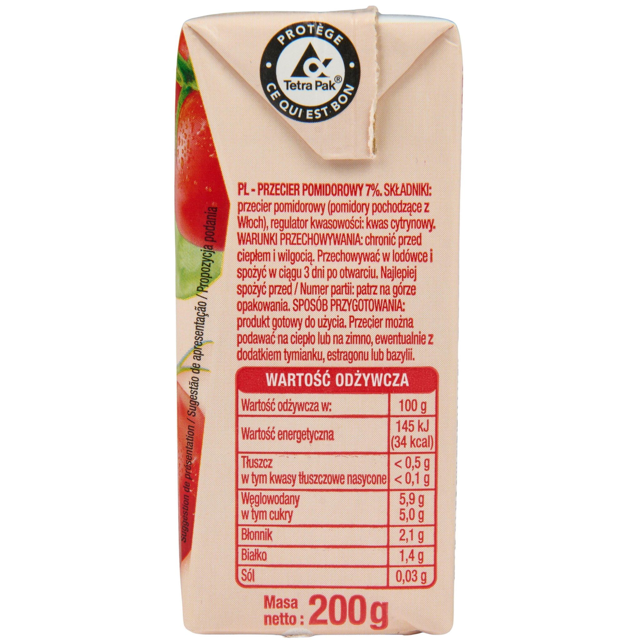 Voir la diapositive 2 : AUCHAN Purée de tomates 200g