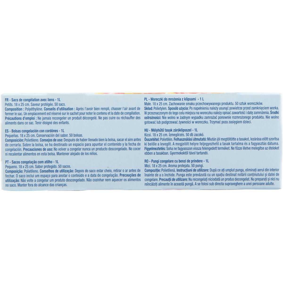 AUCHAN Sacs de congélation avec liens 1L 50sac