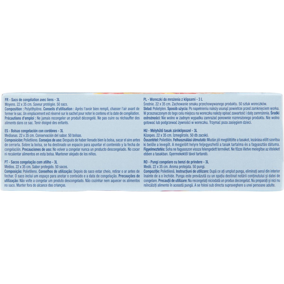 AUCHAN Sacs de congélation avec liens 3L 50 sacs