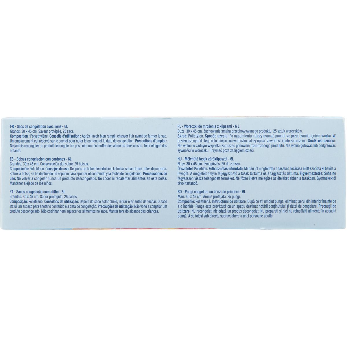 AUCHAN Sacs de congélation avec liens 6L 25 sacs