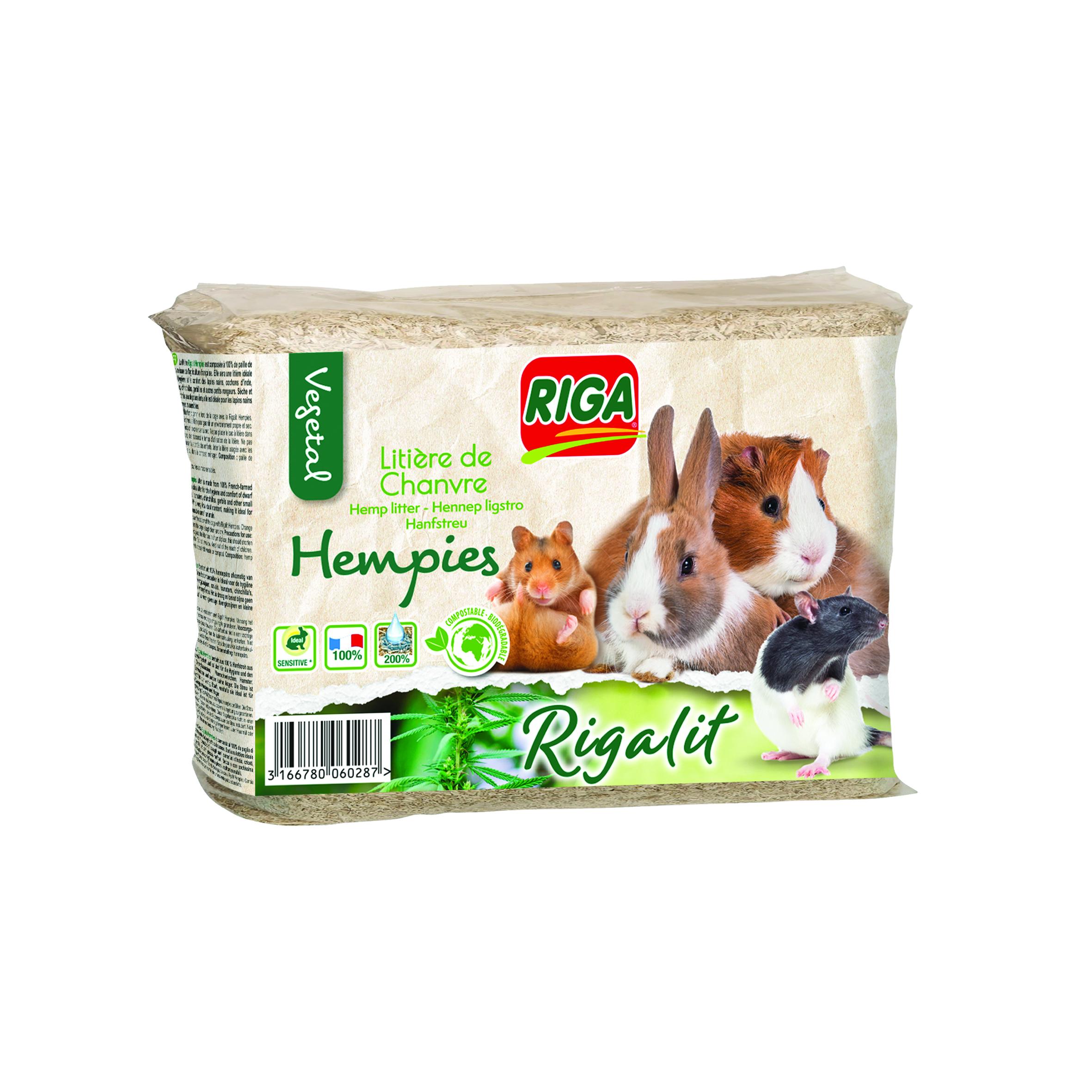 RIGA Rigalit Litière de chanvre végétale pour rongeurs 1.5kg