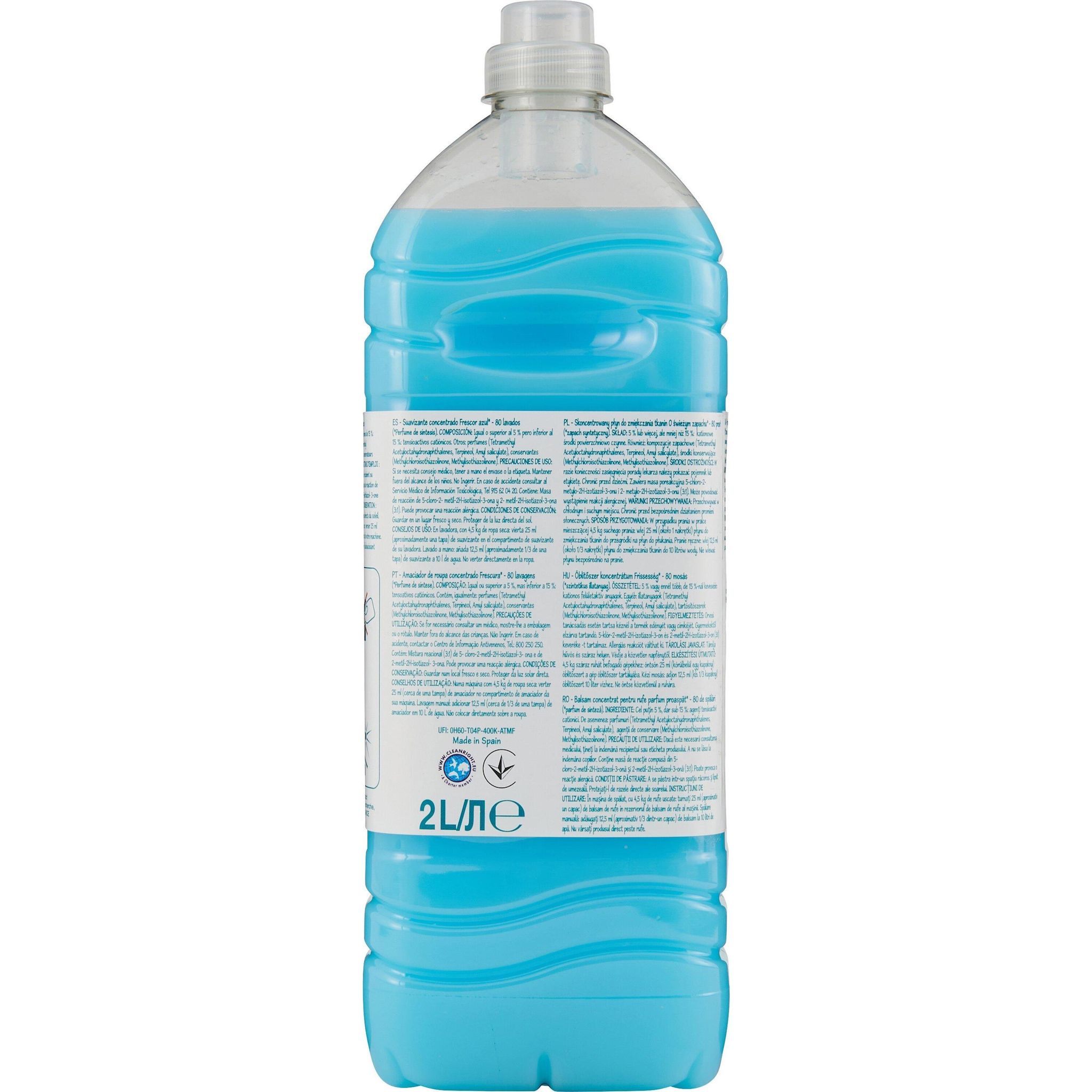 Voir la diapositive 2 : POUCE Adoucissant liquide concentré fraîcheur 80 lavages 2l