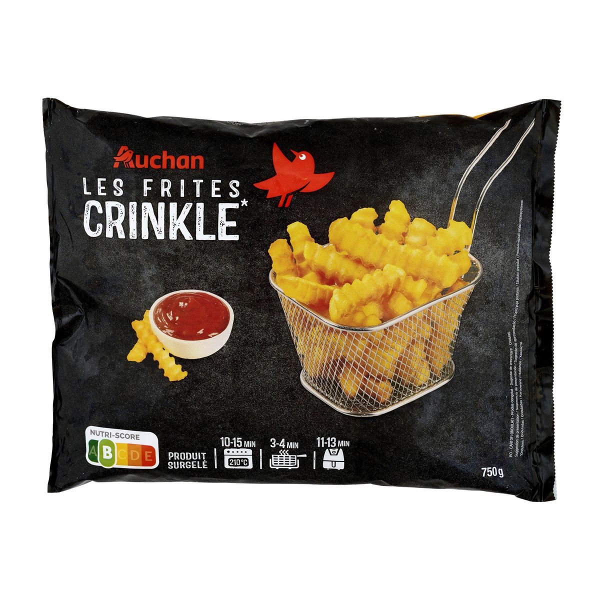 AUCHAN Frites crinkle 750g