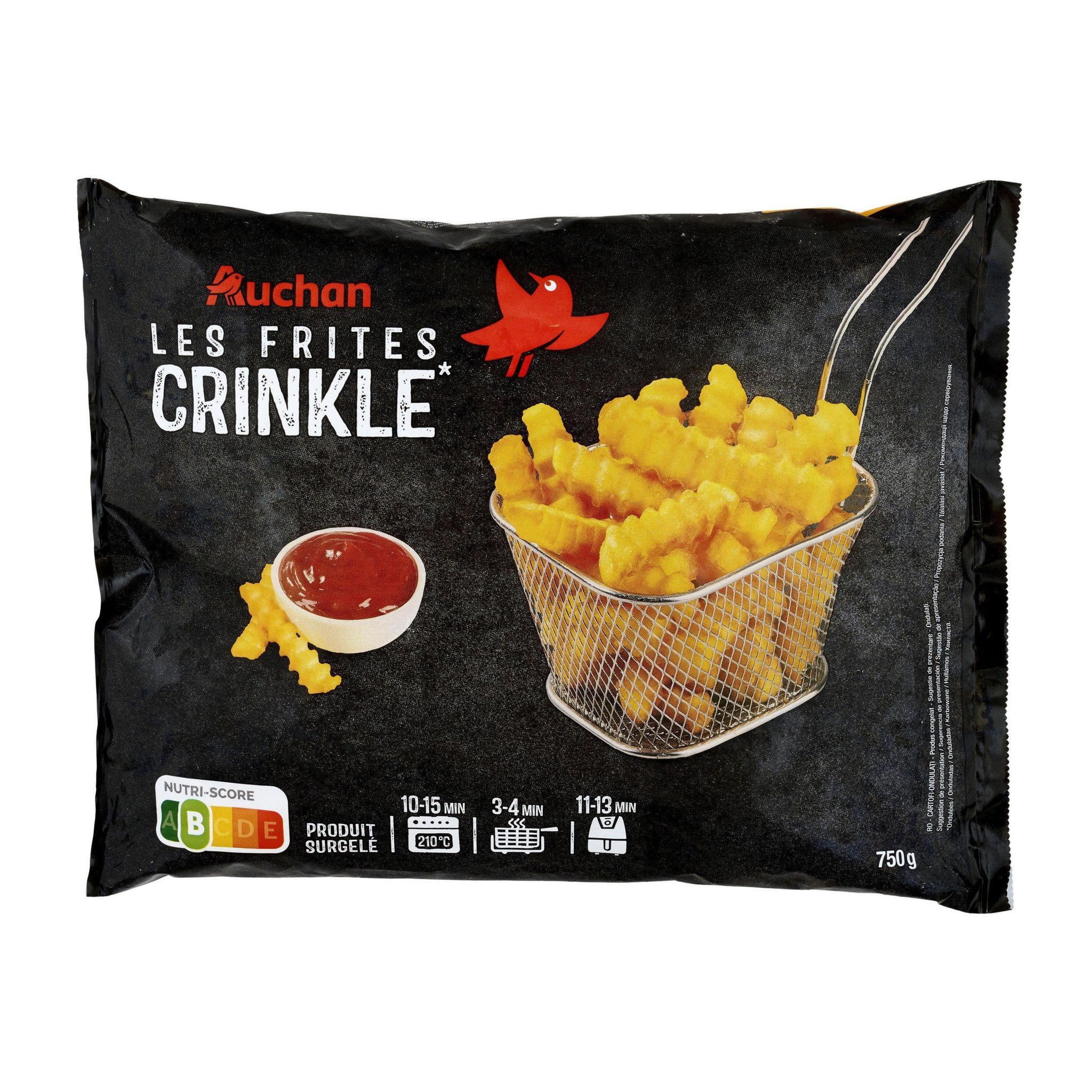 Voir la diapositive 3 : AUCHAN Frites crinkle 750g