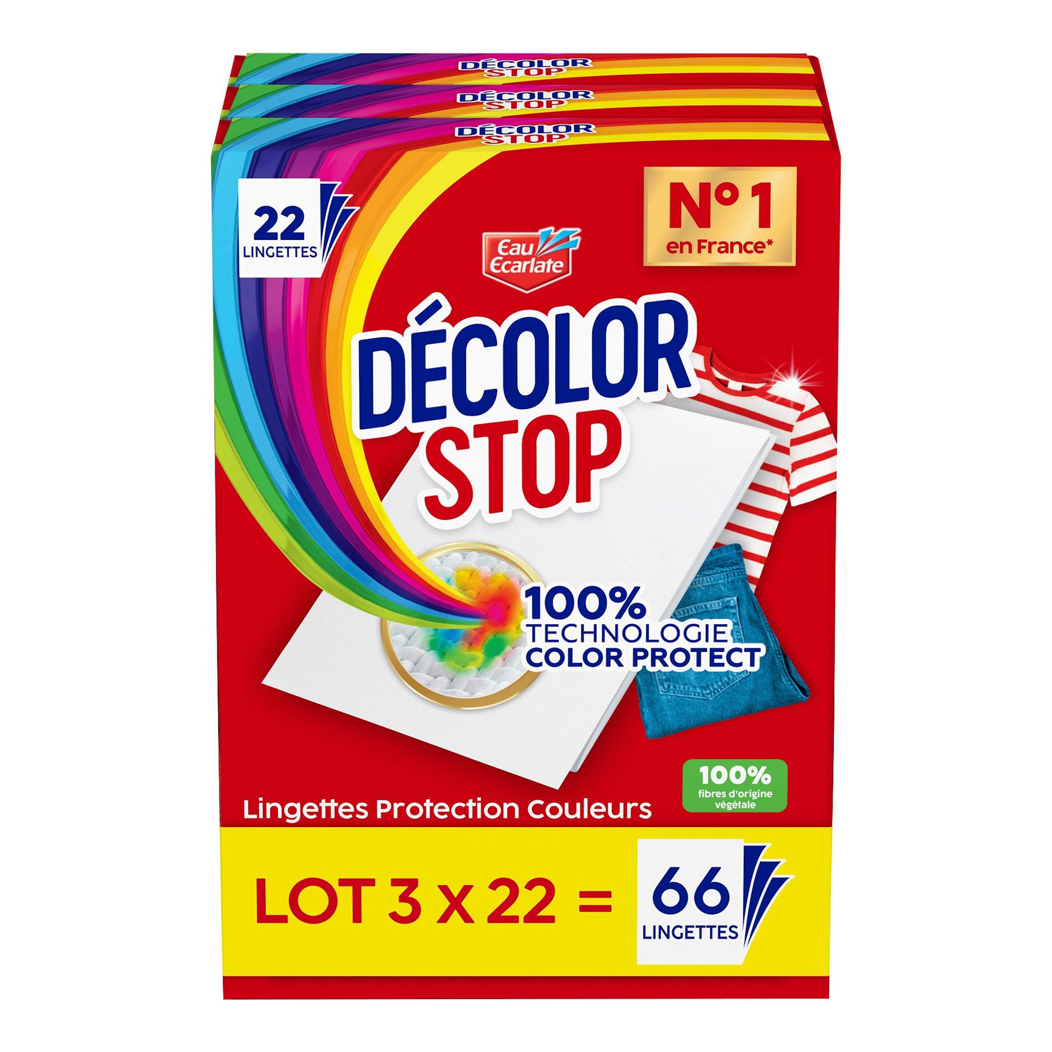 DECOLOR STOP Lot de lingettes protection couleurs 66