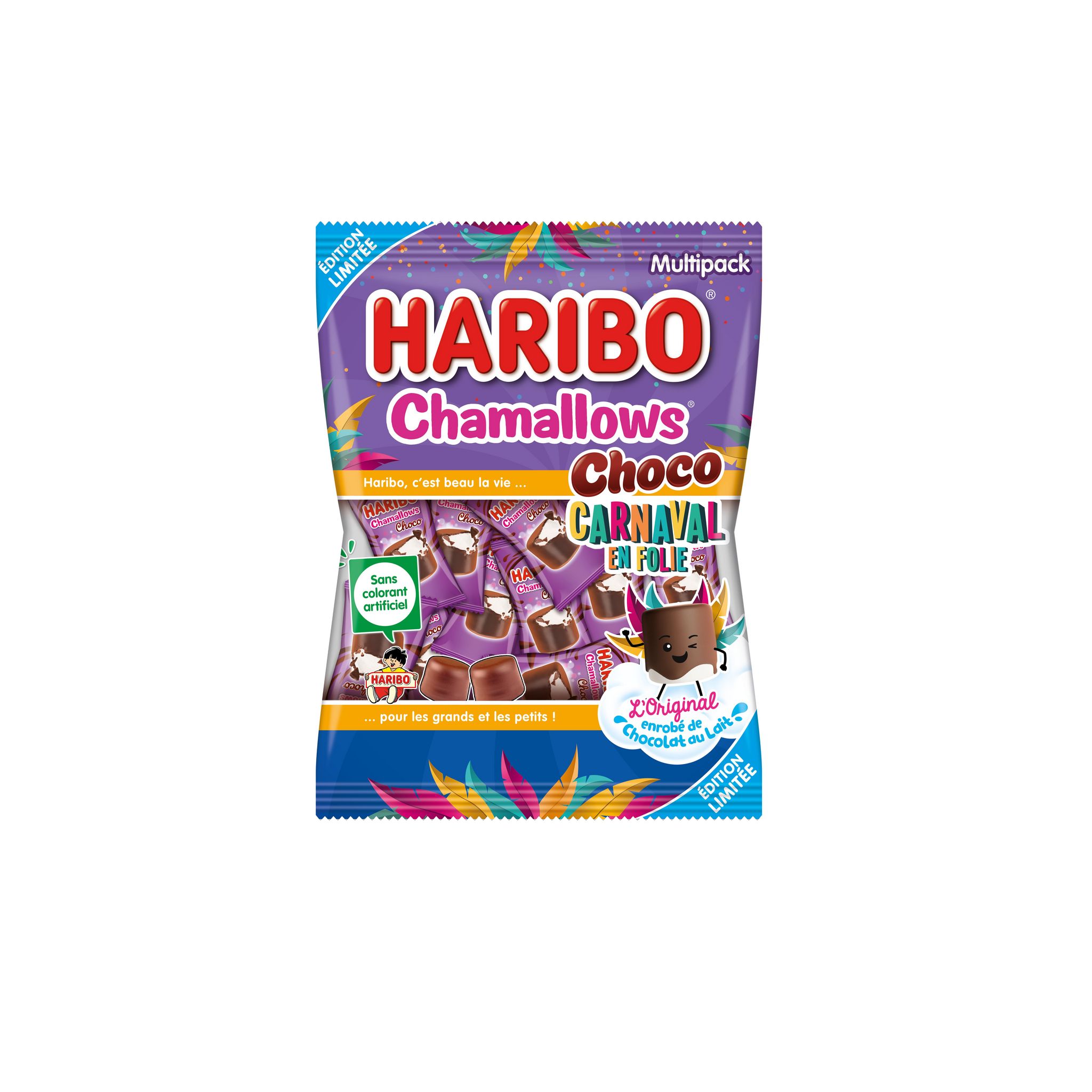 HARIBO Confiserie guimauve enrobée de chocolat au lait 325g