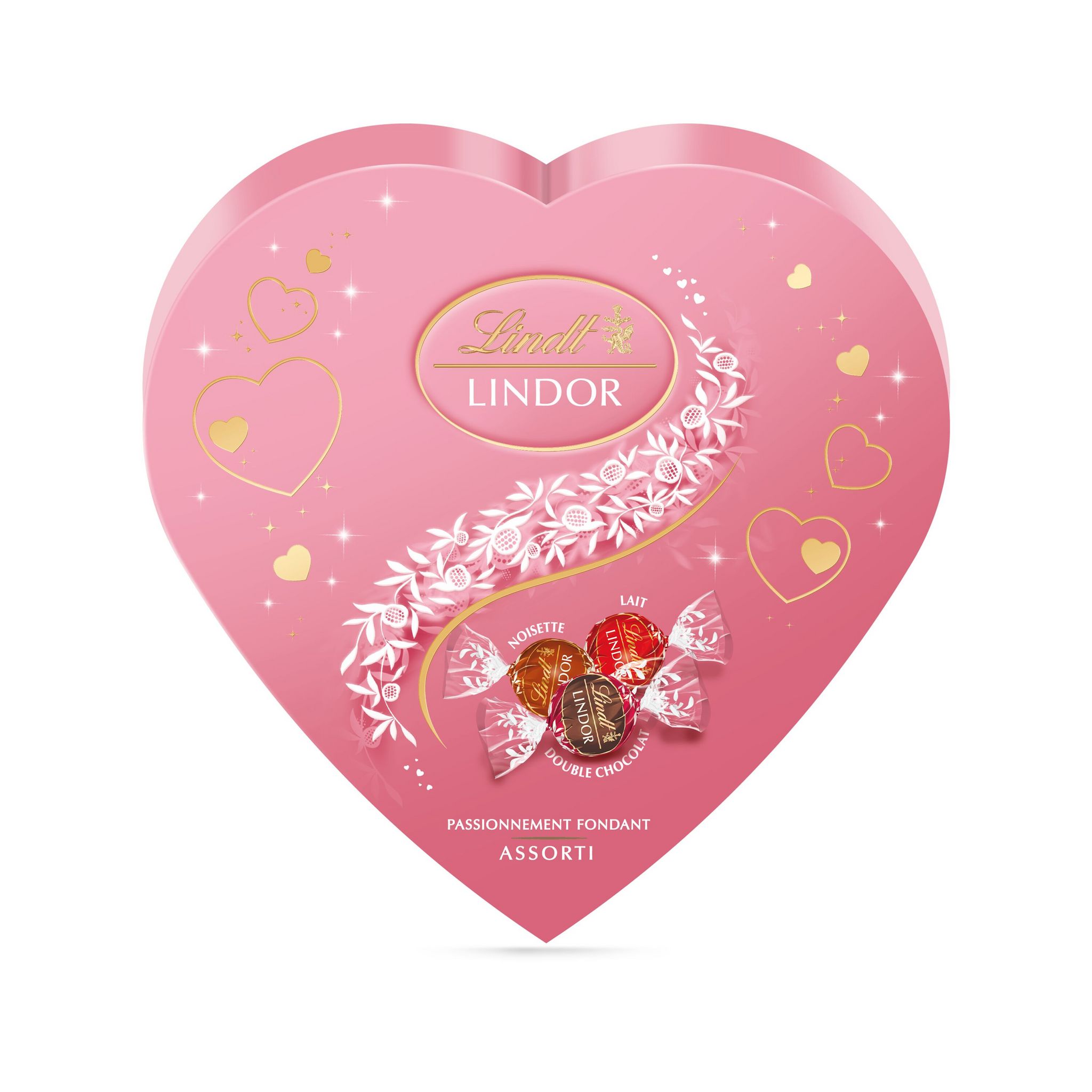 LINDT Lindor Assortiment de bouchées de chocolat au lait, noisette et double chocolat 160g
