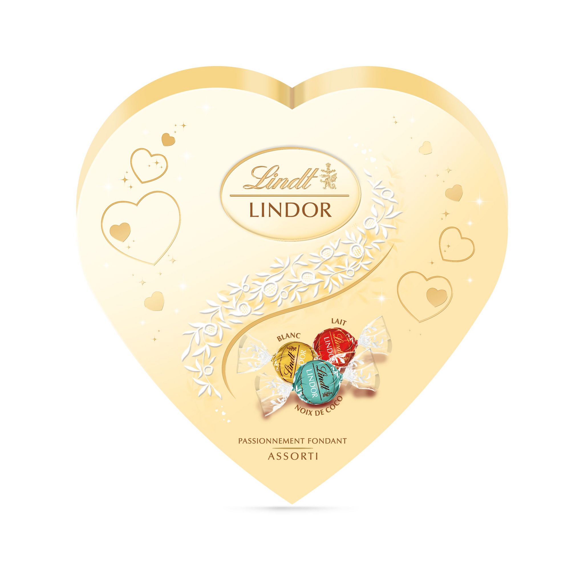 LINDT Lindor Assortiment de bouchées de chocolats au lait et blanc 160g