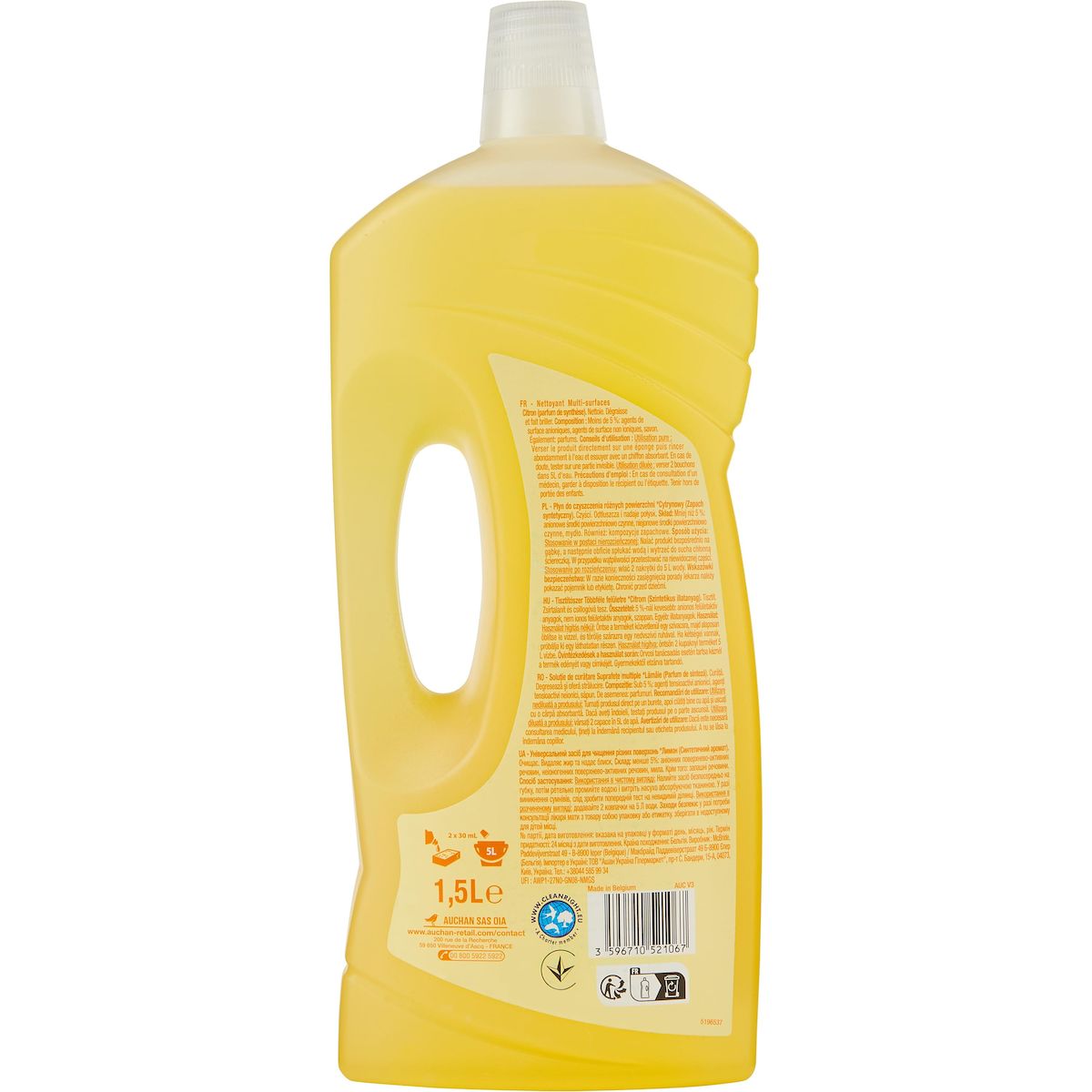 AUCHAN Nettoyant dégraissant citron 1.5l