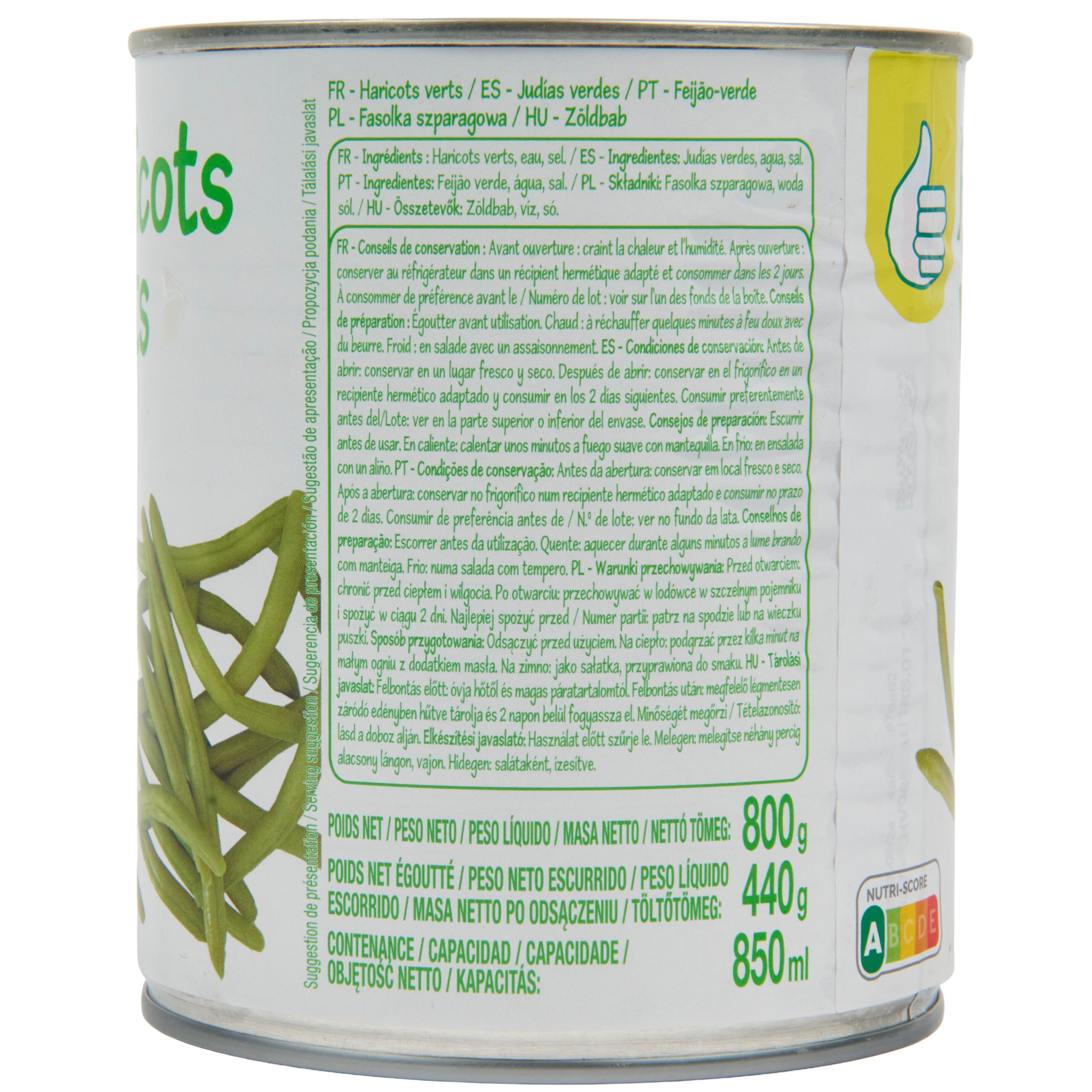 Voir la diapositive 4 : POUCE Haricots verts 800g