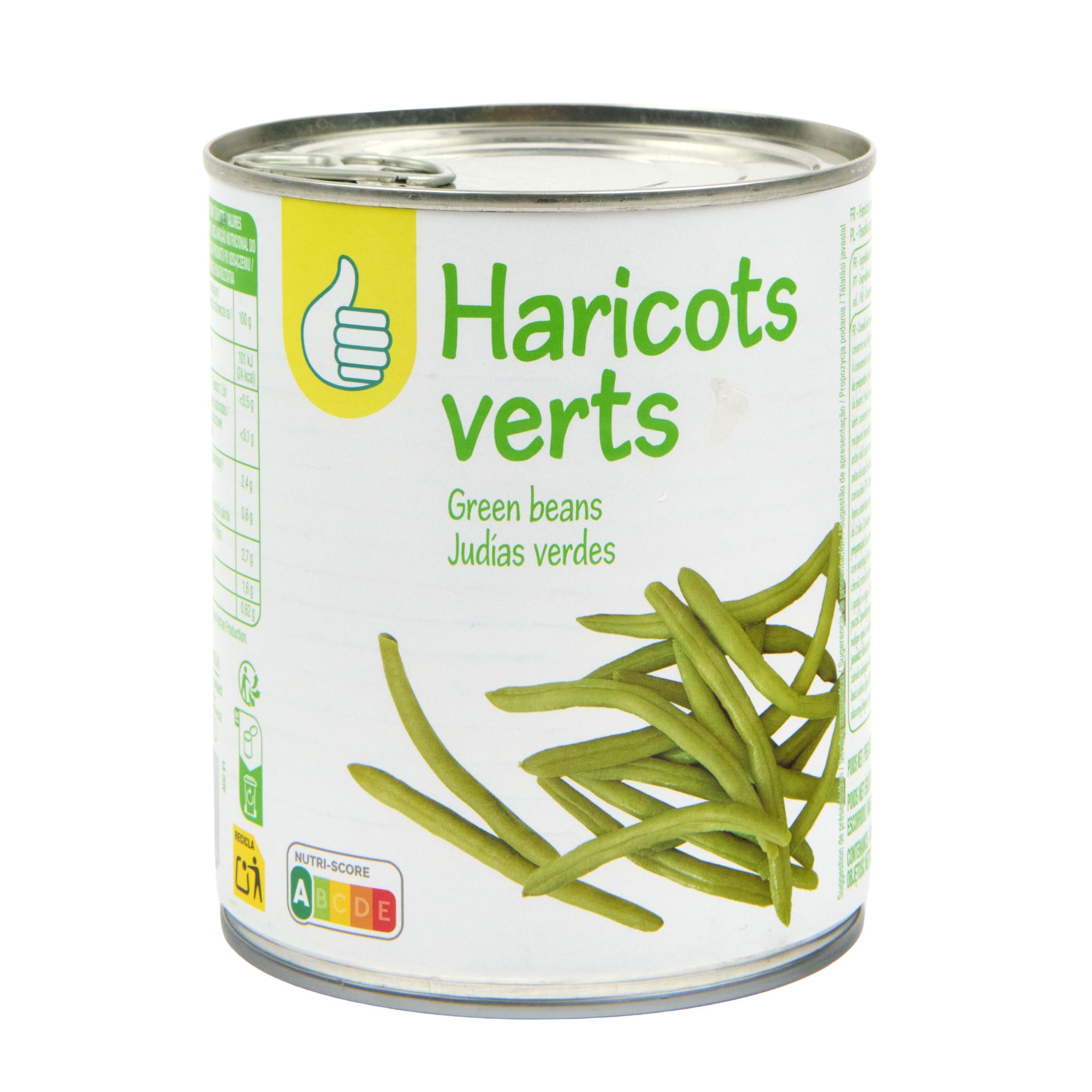 Voir la diapositive 4 : POUCE Haricots verts 800g