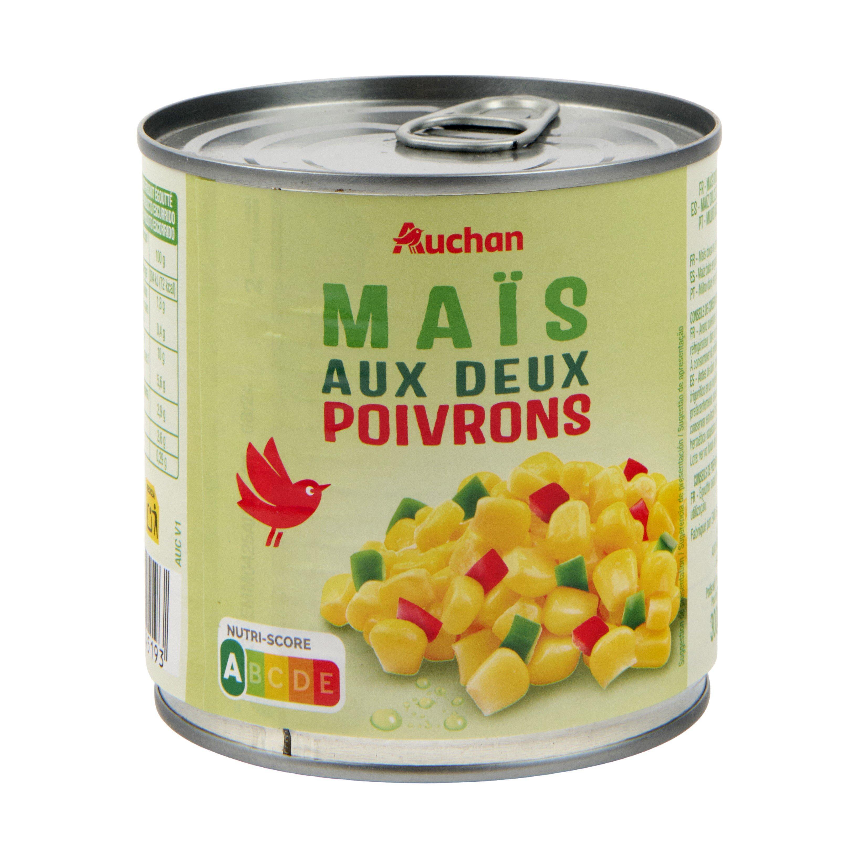 Voir la diapositive 3 : AUCHAN Maïs aux deux poivrons 270g