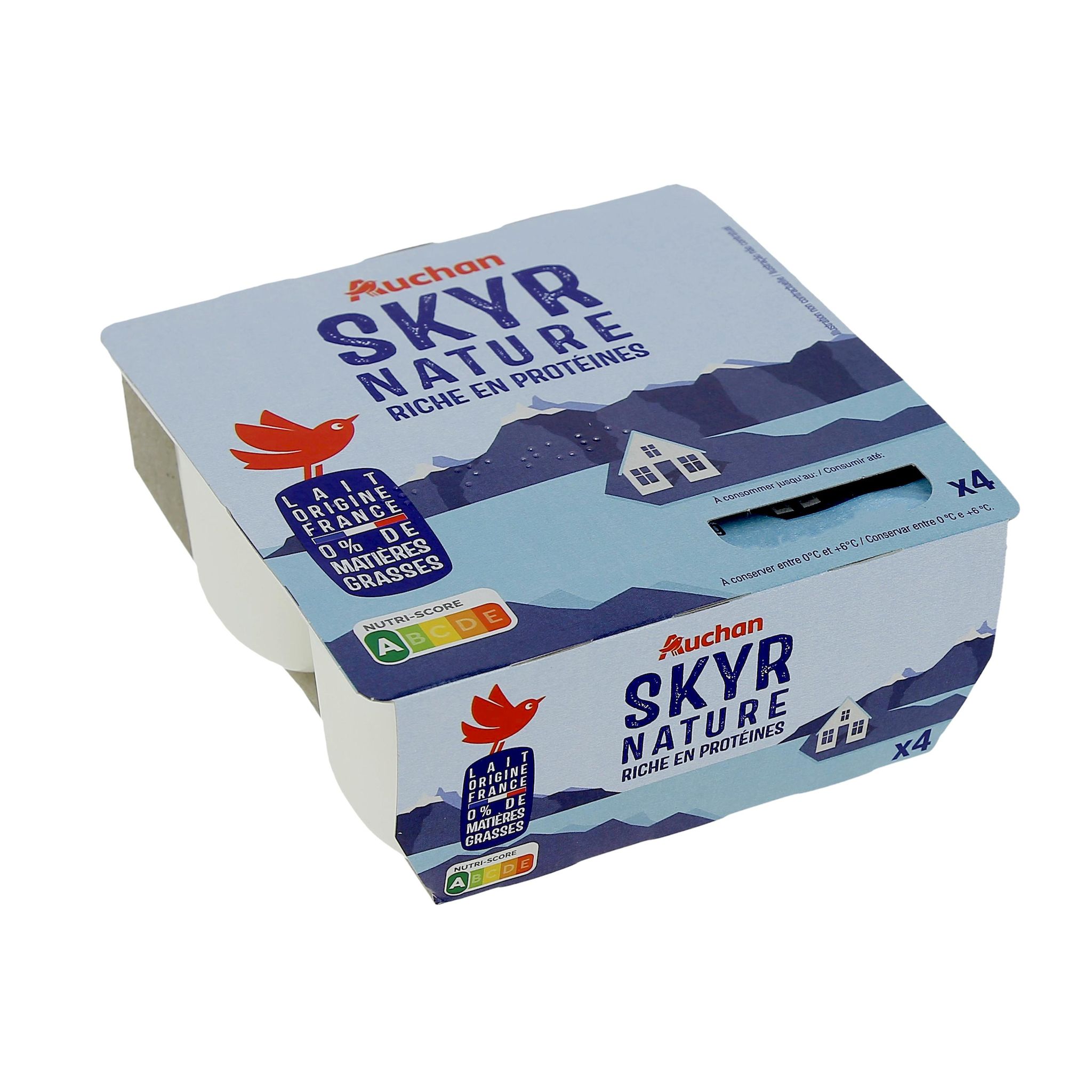 Voir la diapositive 4 : AUCHAN Skyr nature 0% MG 4x100g