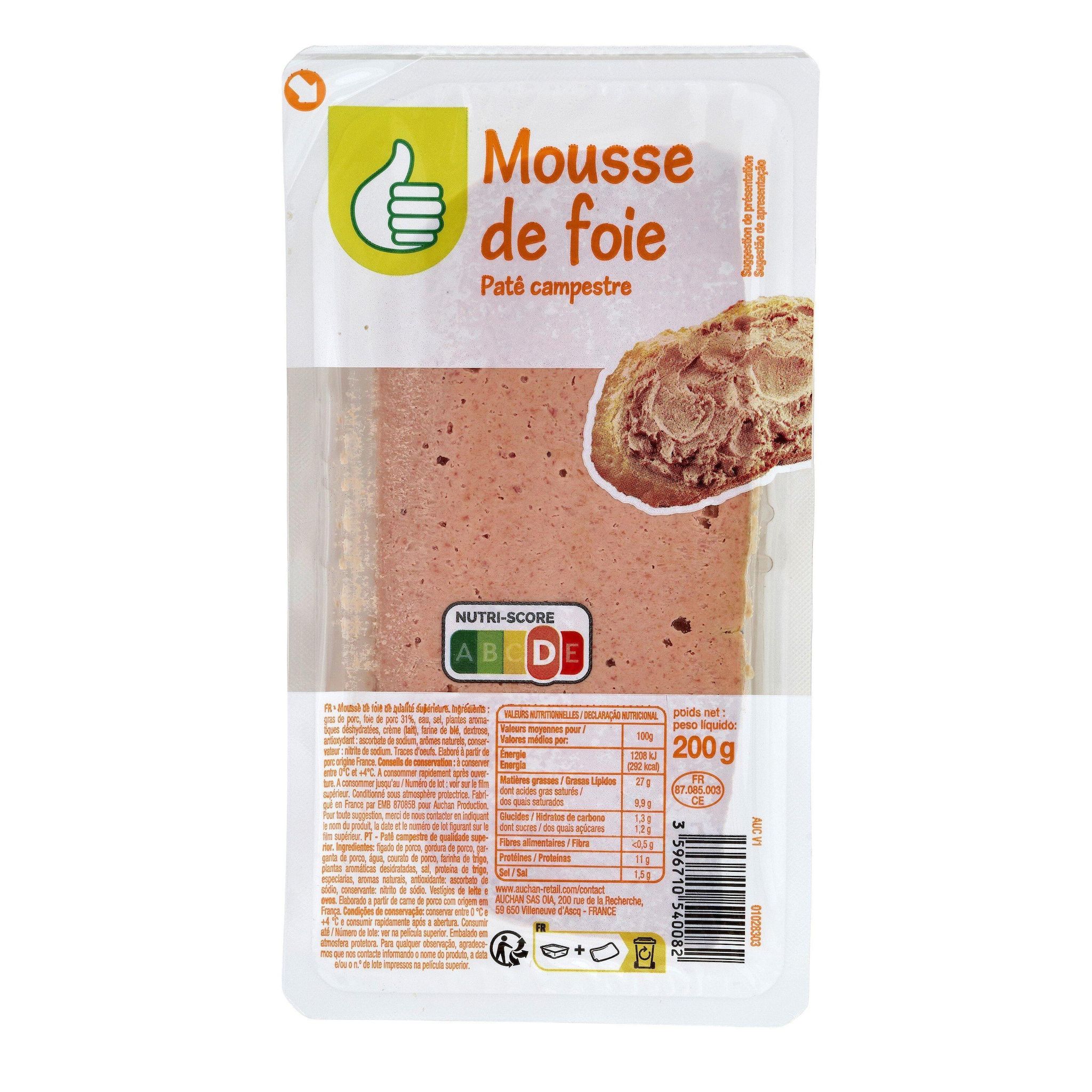 Voir la diapositive 2 : POUCE Mousse de foie tranche 200g