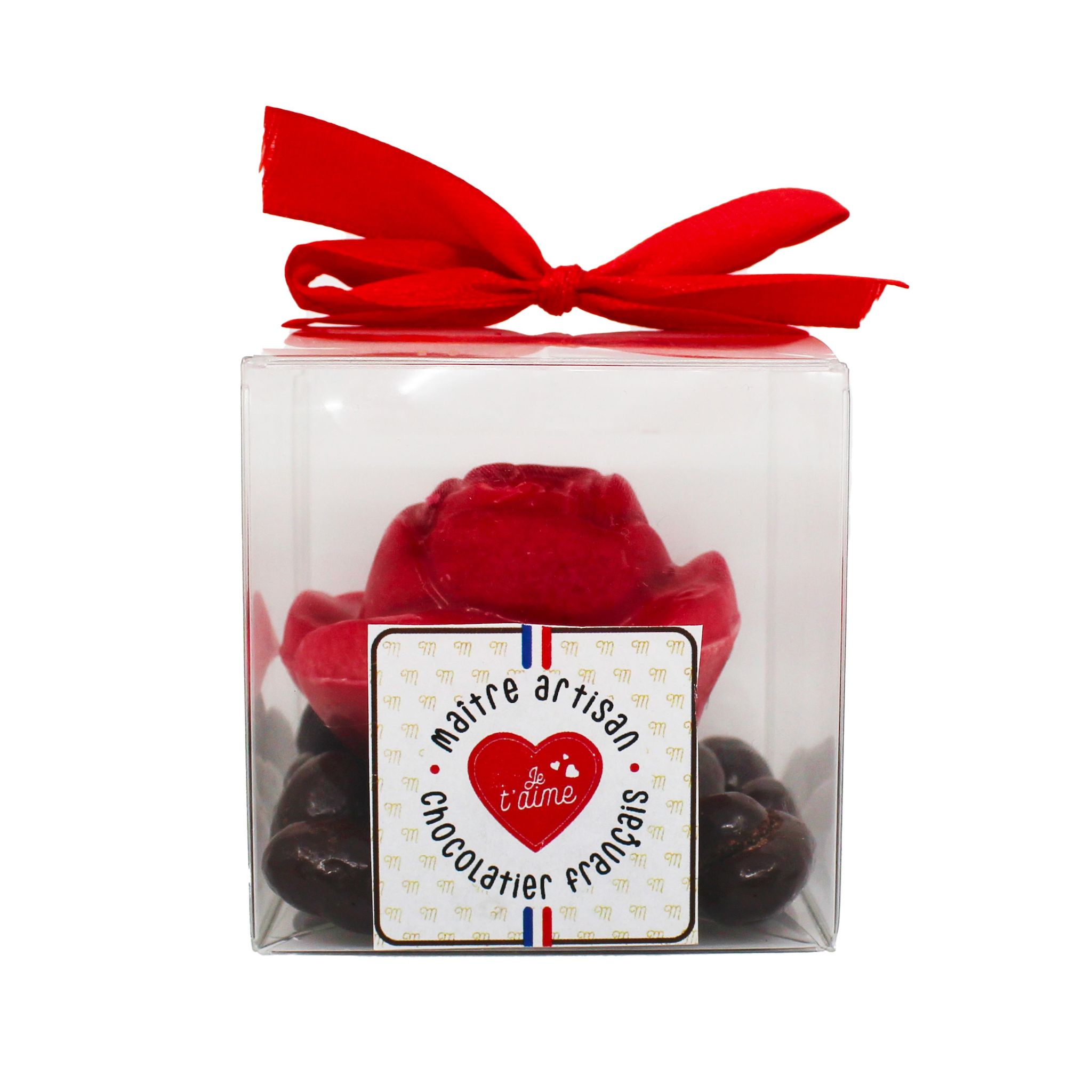 Bouton de rose sur lit amande 130g