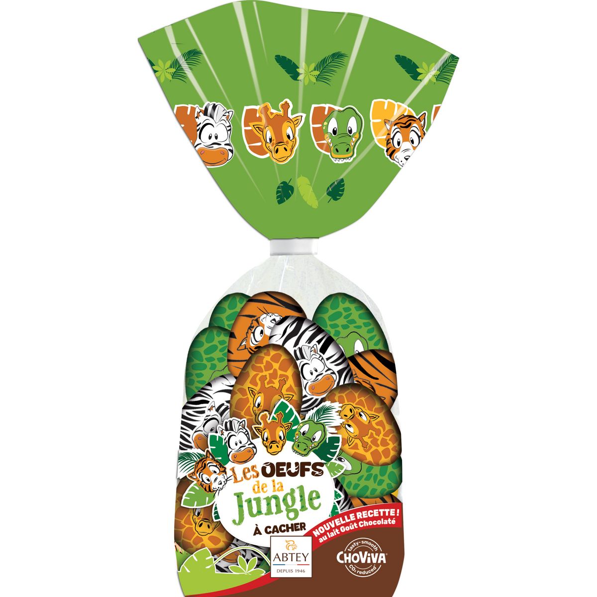 ABTEY Les oeufs en chocolat de la jungle à cacher 16 oeufs 200g