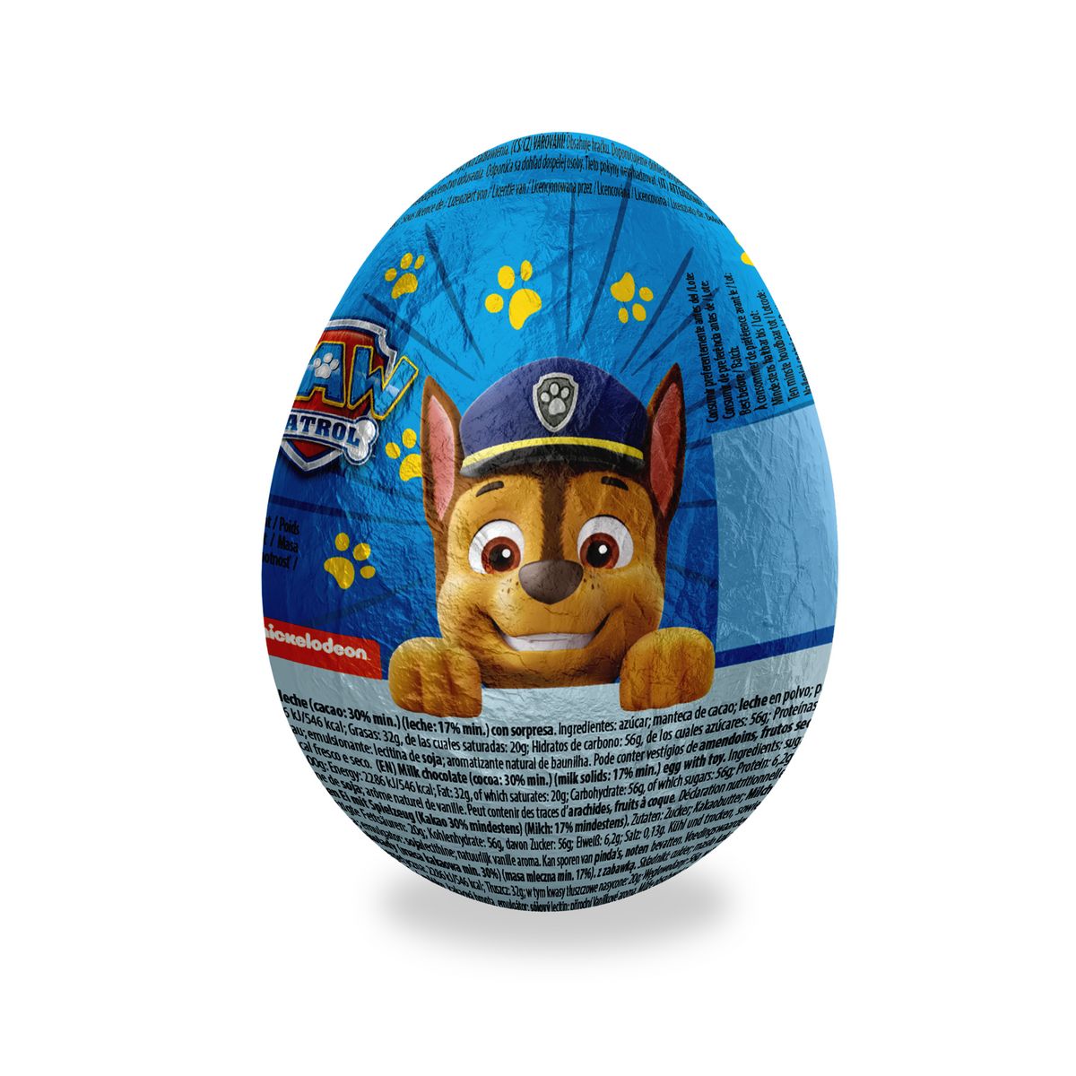 PAW PATROL Maxi oeufs au chocolat au lait avec surprise 60g