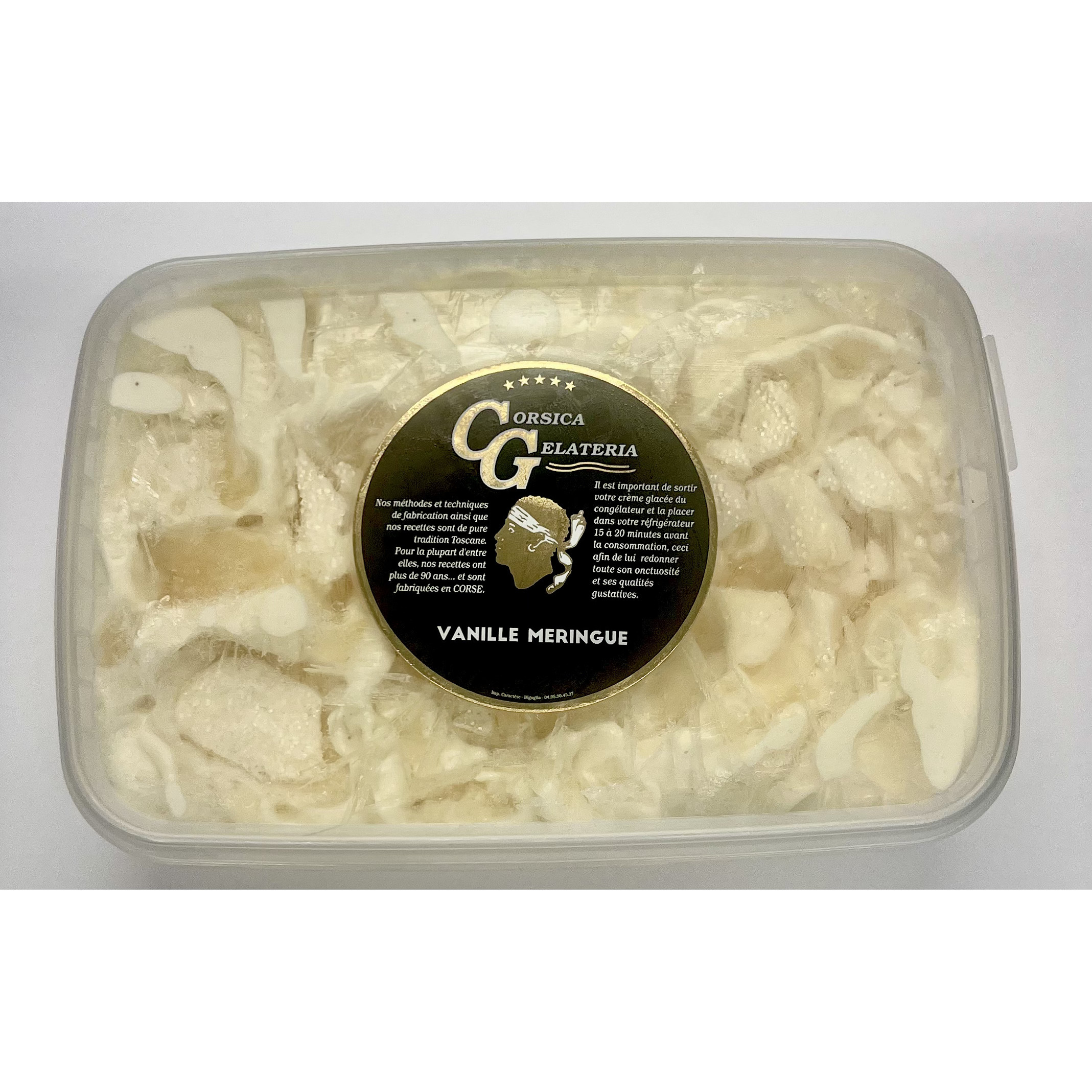 CORSICA GELATERIA Crème glacée vanille meringue 350g
