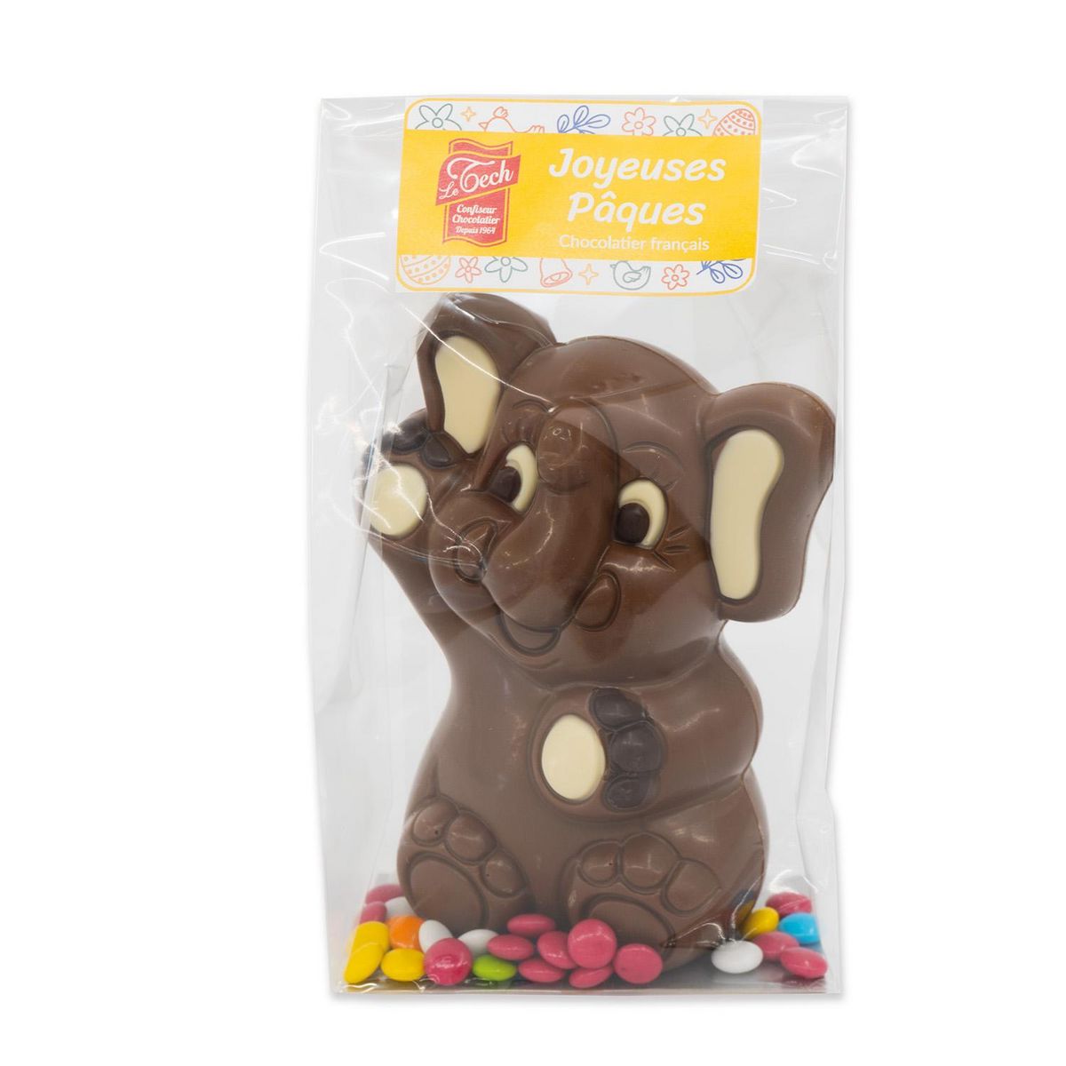 LE TECH Moulage de chocolat au lait Barnabe l'éléphant pur beurre de cacao 160g