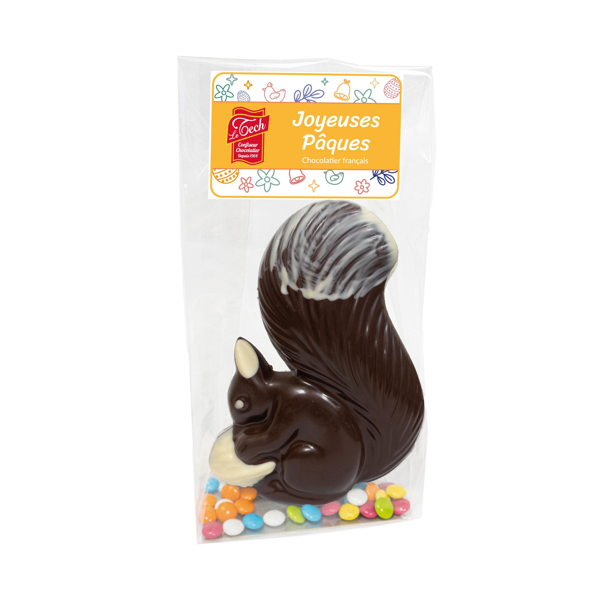 LE TECH Chocolat au lait et blanc moulage Kantin l'écureuil 110g