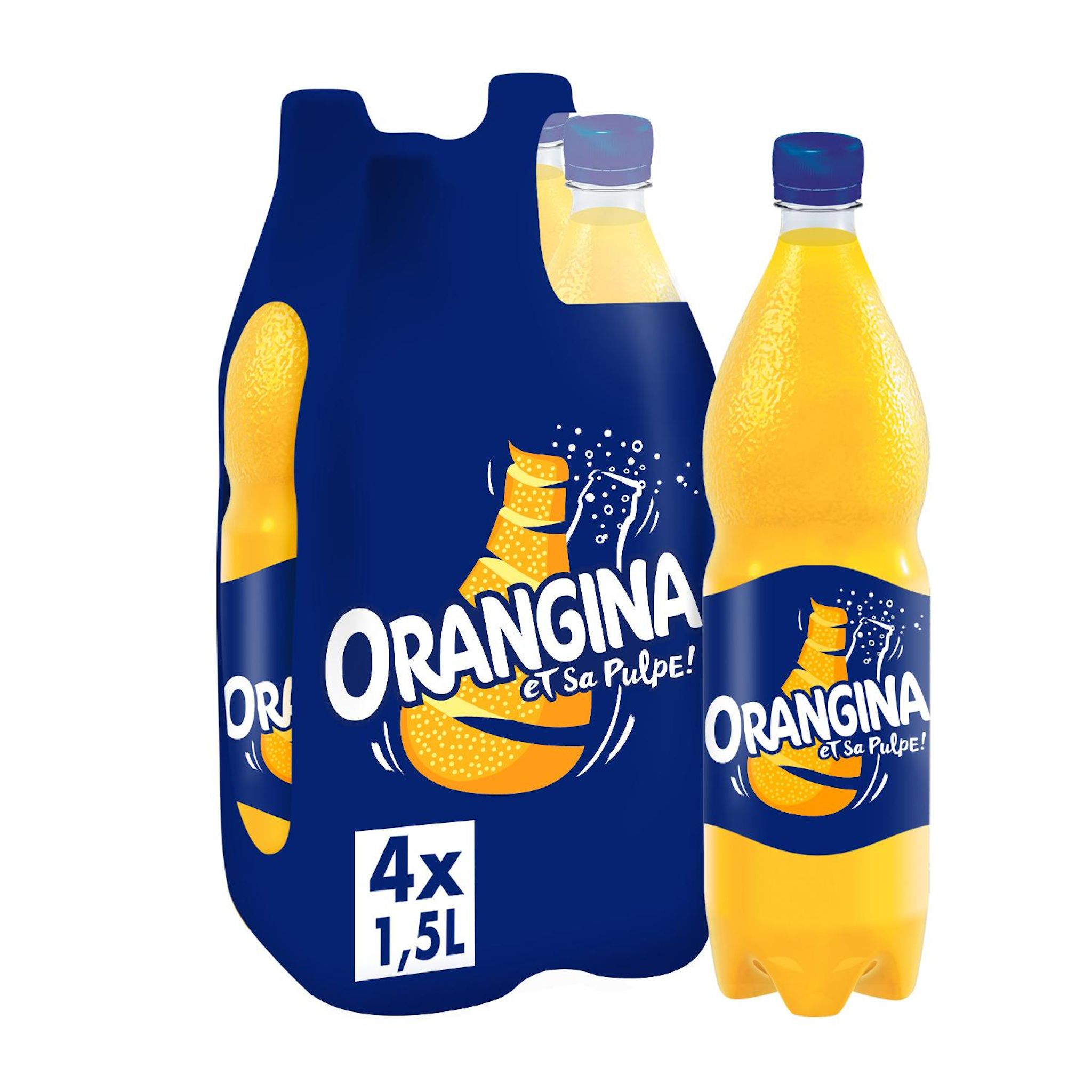ORANGINA Boisson gazeuse à la pulpe de fruit jaune 4x1.5l
