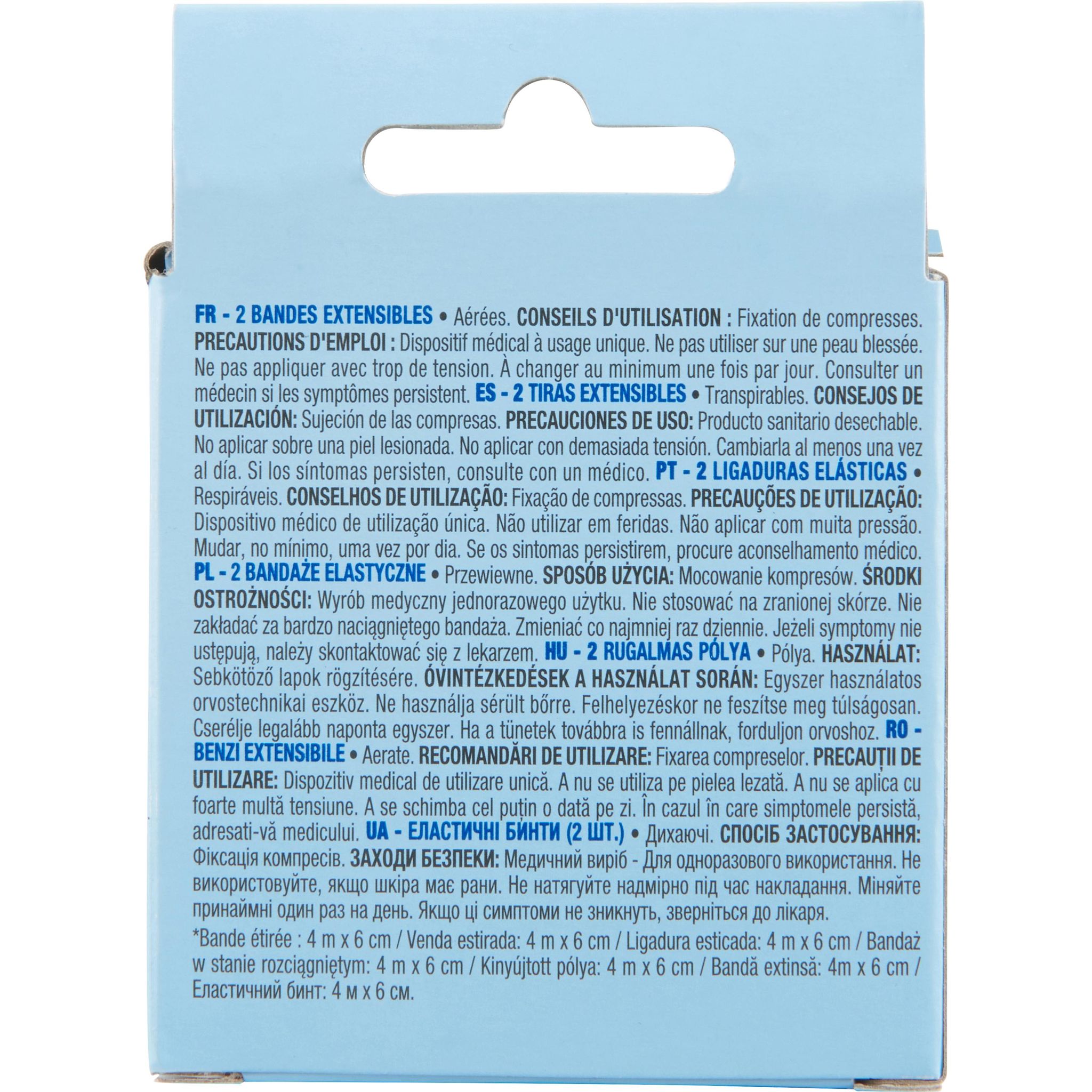 Voir la diapositive 2 : AUCHAN Bandes extensibles 4m x 6cm 2 bandes