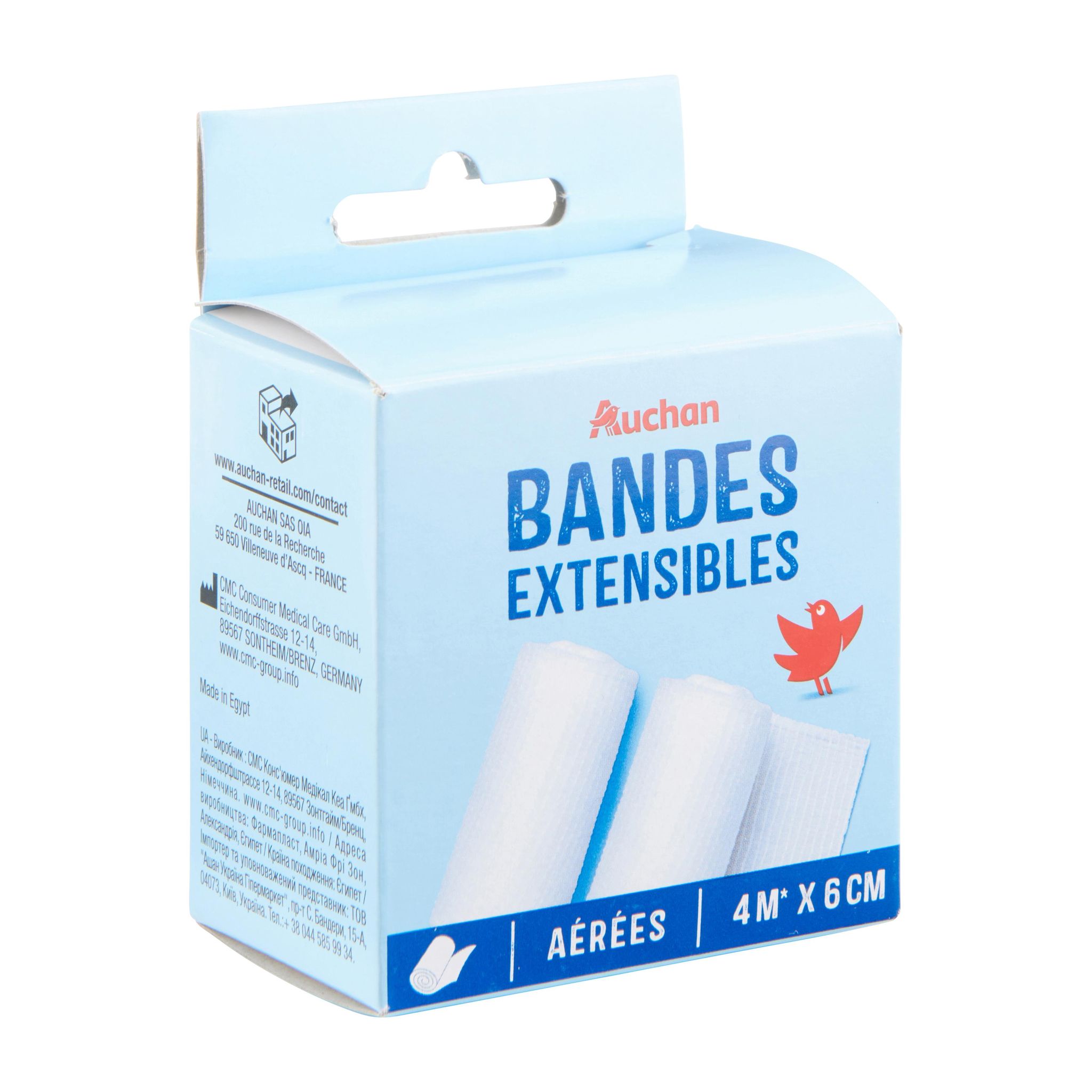 Voir la diapositive 3 : AUCHAN Bandes extensibles 4m x 6cm 2 bandes