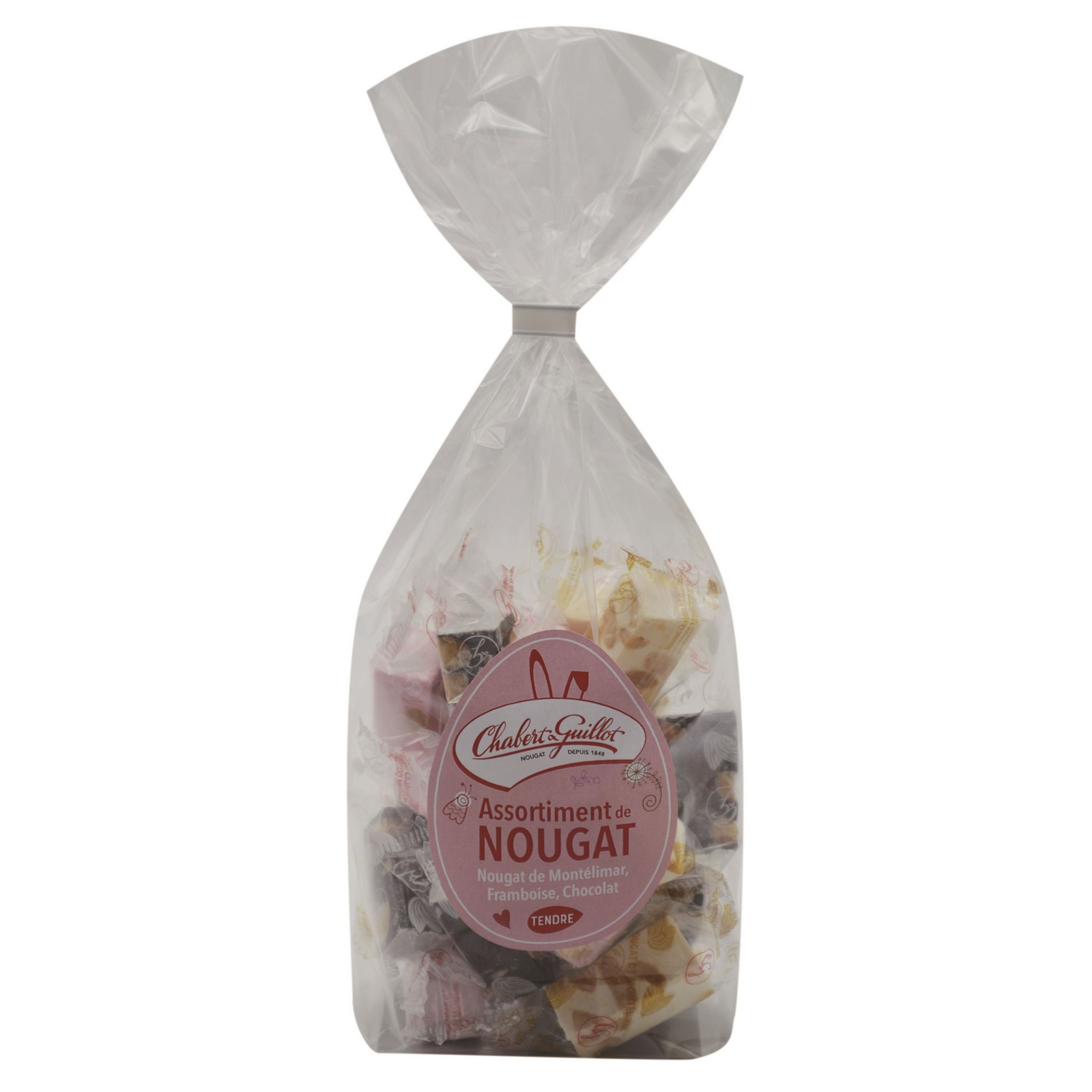 CHABERT ET GUILLOT Assortiment de nougat tendre de Montélimar framboise et chocolat 190g