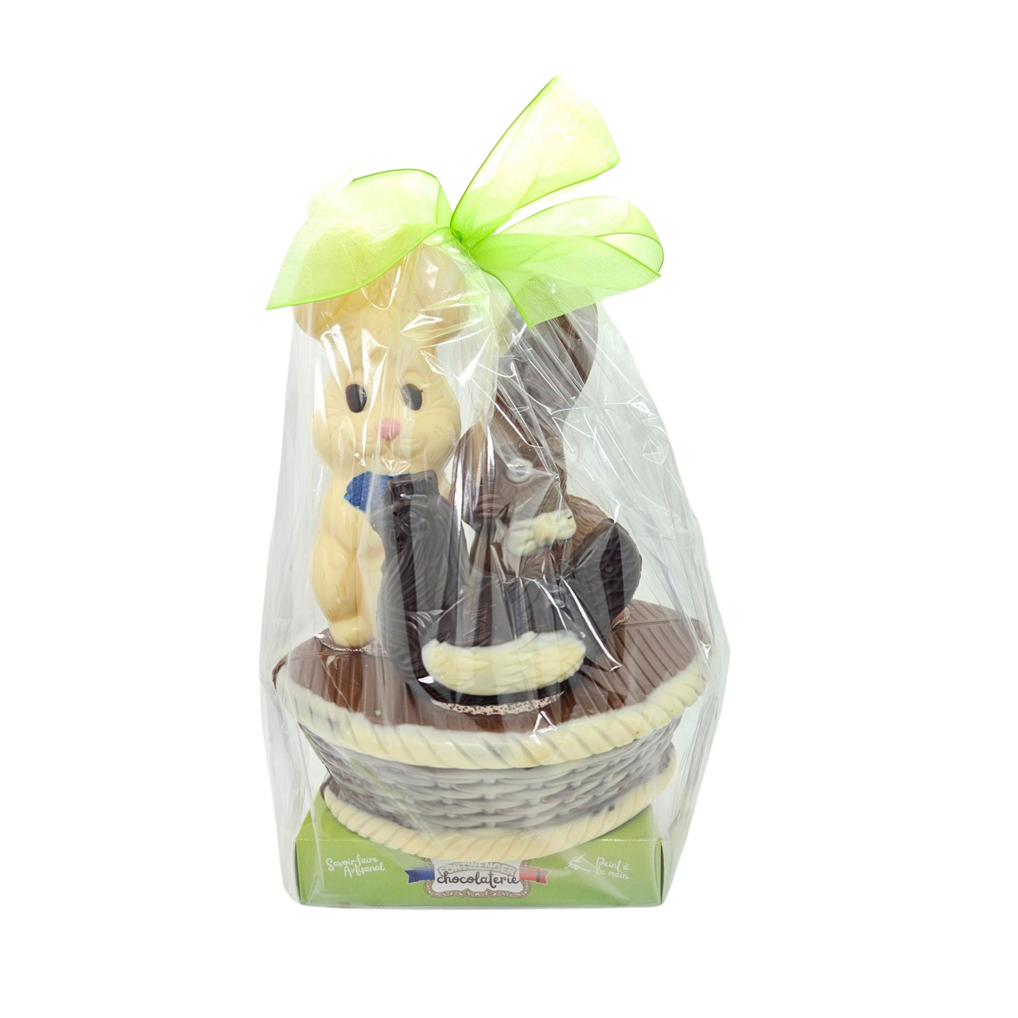 FORTWENGER Moulage panier 3 chocolats lait noir et blanc 500g