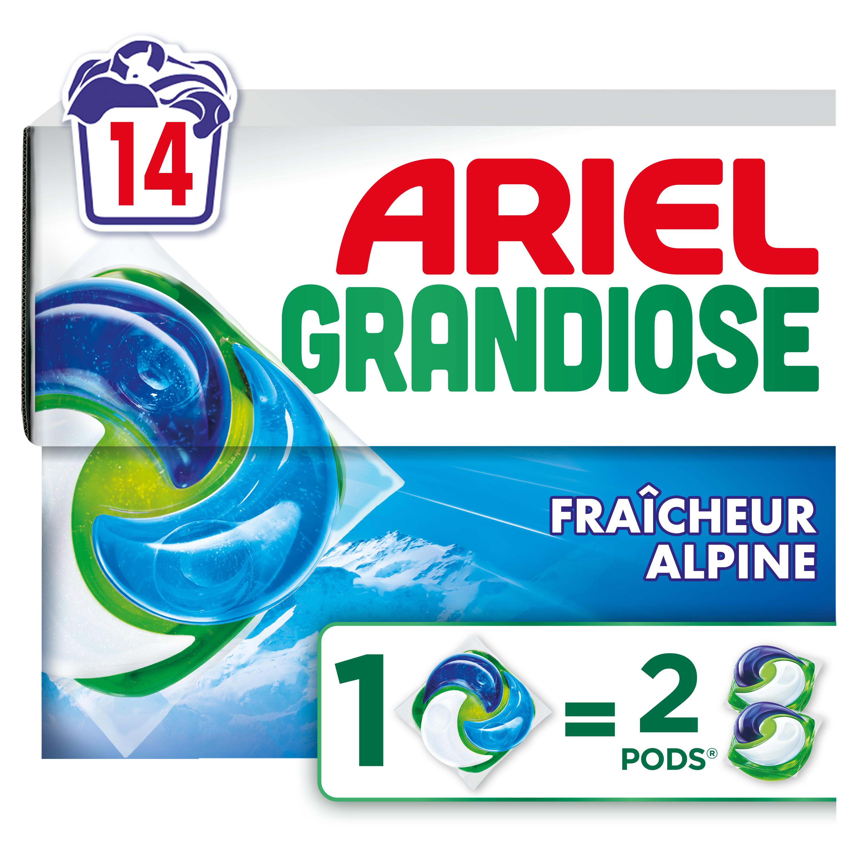 ARIEL Pods lessive capsules fraicheur alpine 508.2g 14 capsules pas ...